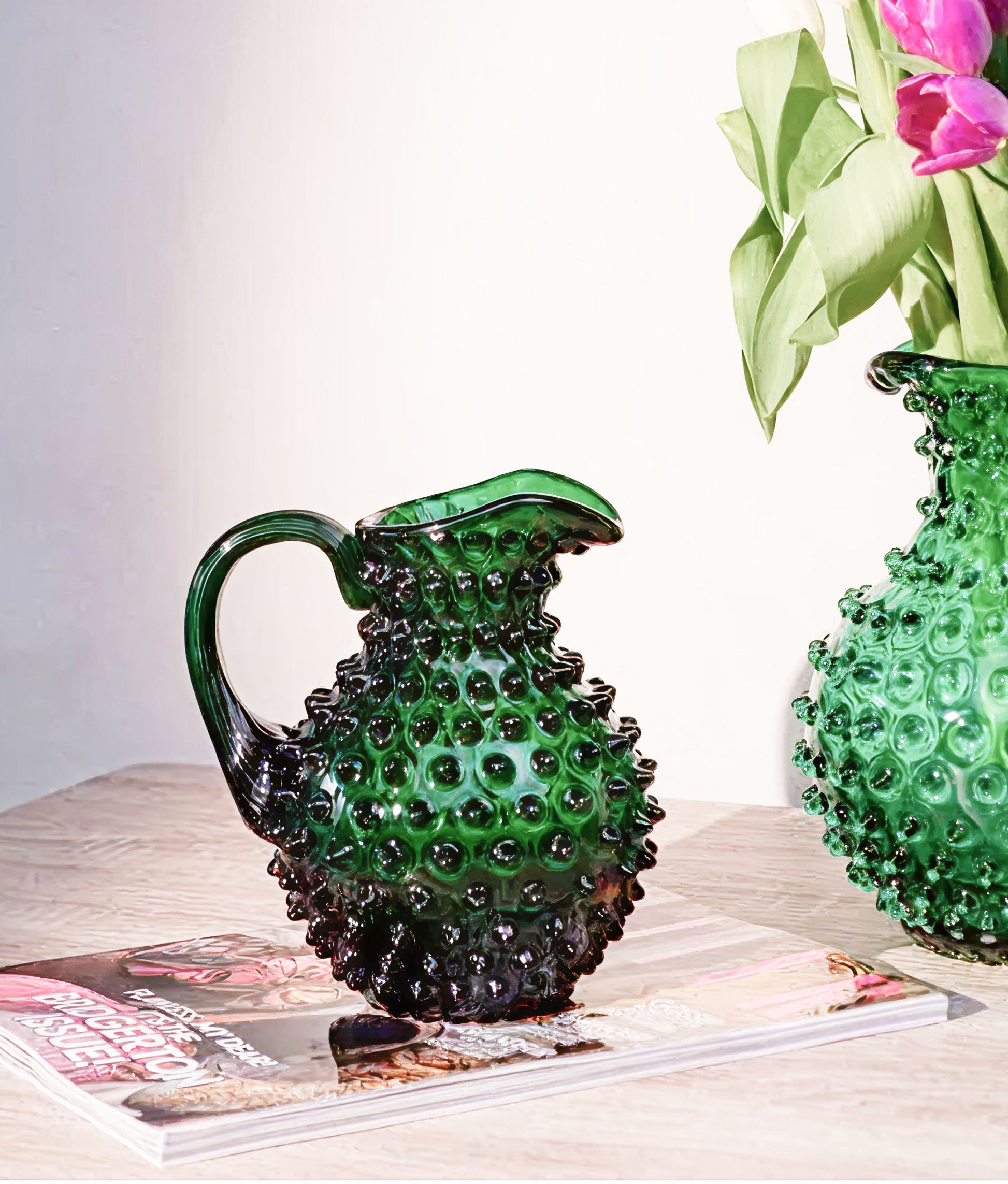 Hobnail Jug Dark Green