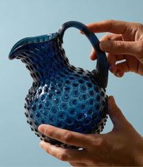 Royal Blue Hobnail Jug Large