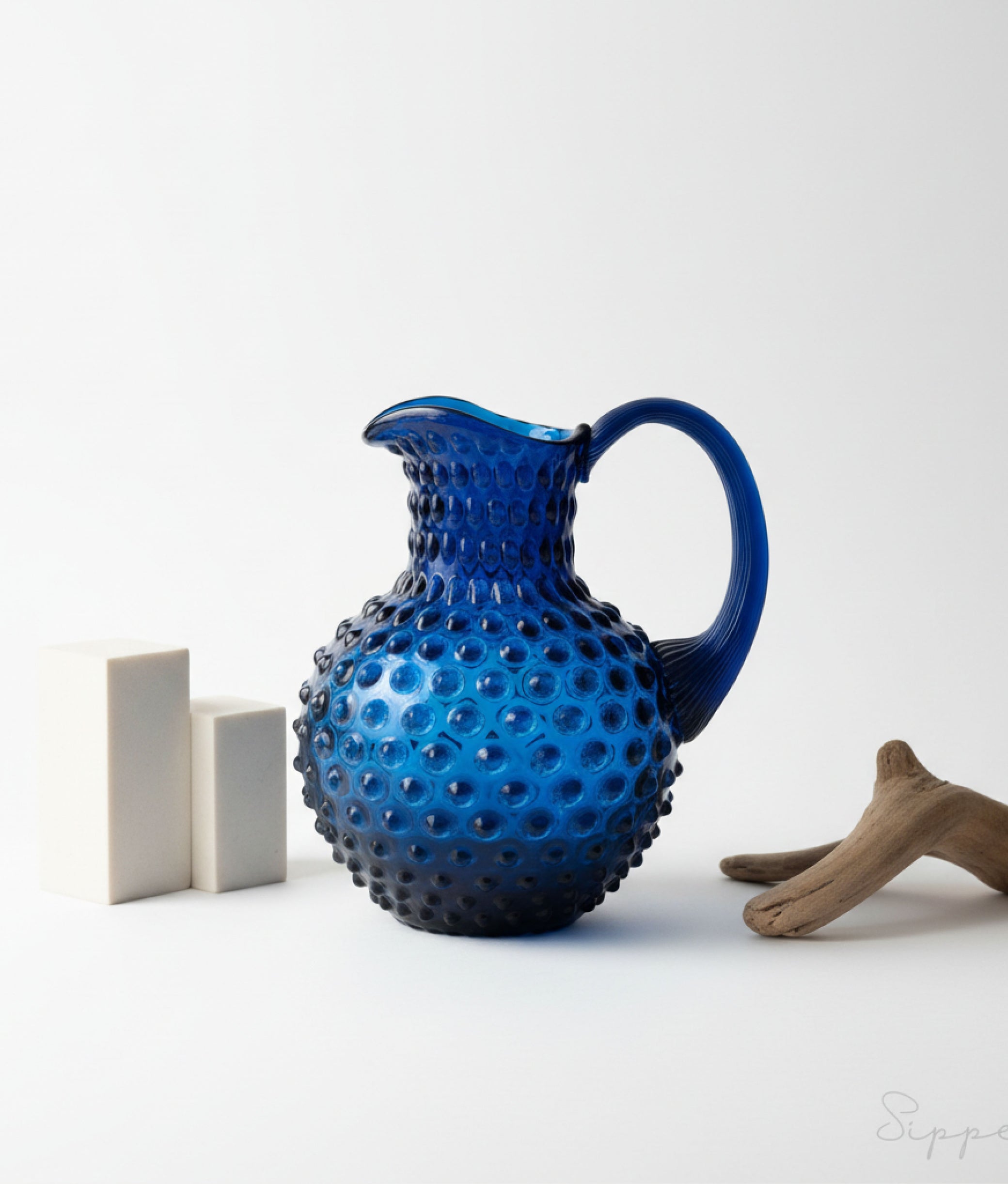 Royal Blue Hobnail Jug Large