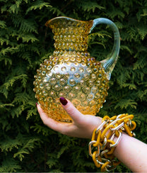 Underlay Amber Hobnail Jug Large