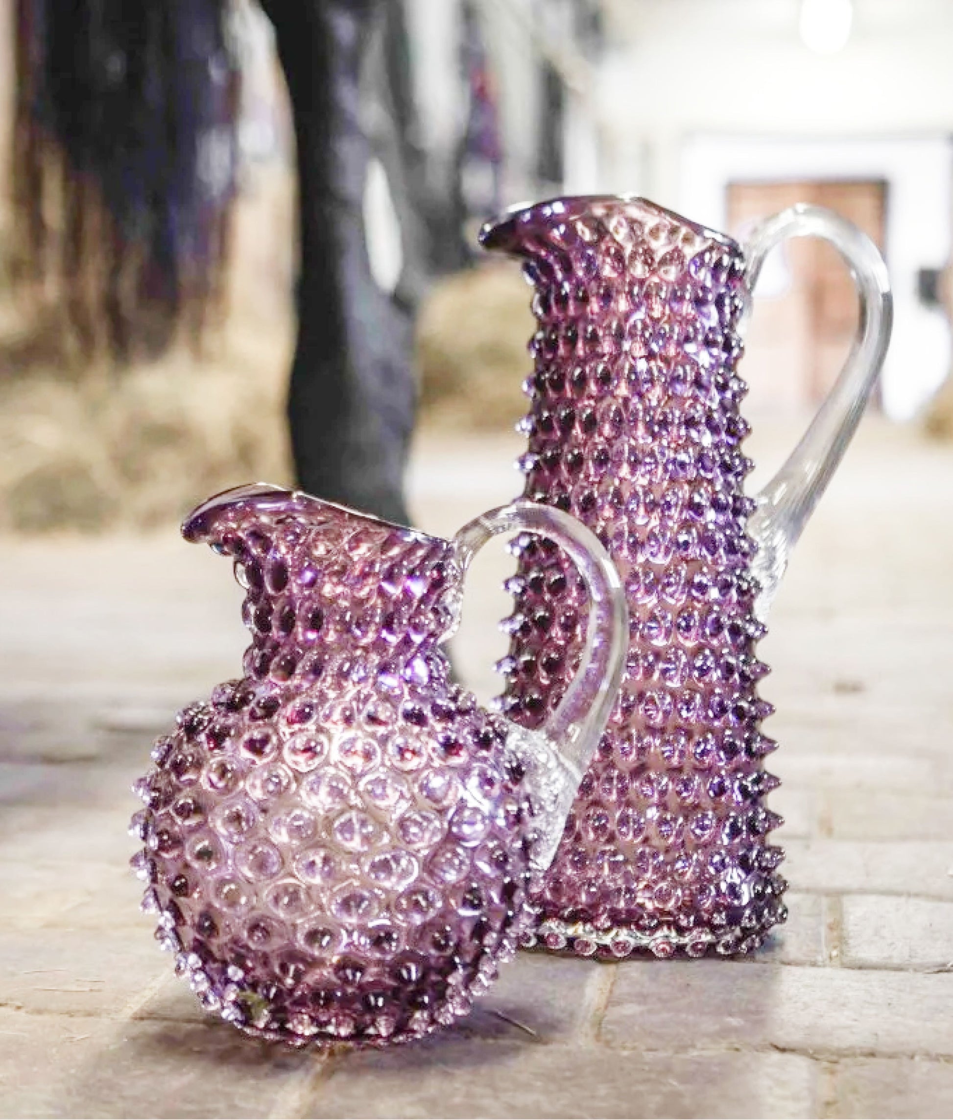 Underlay Violet Hobnail Jug Large