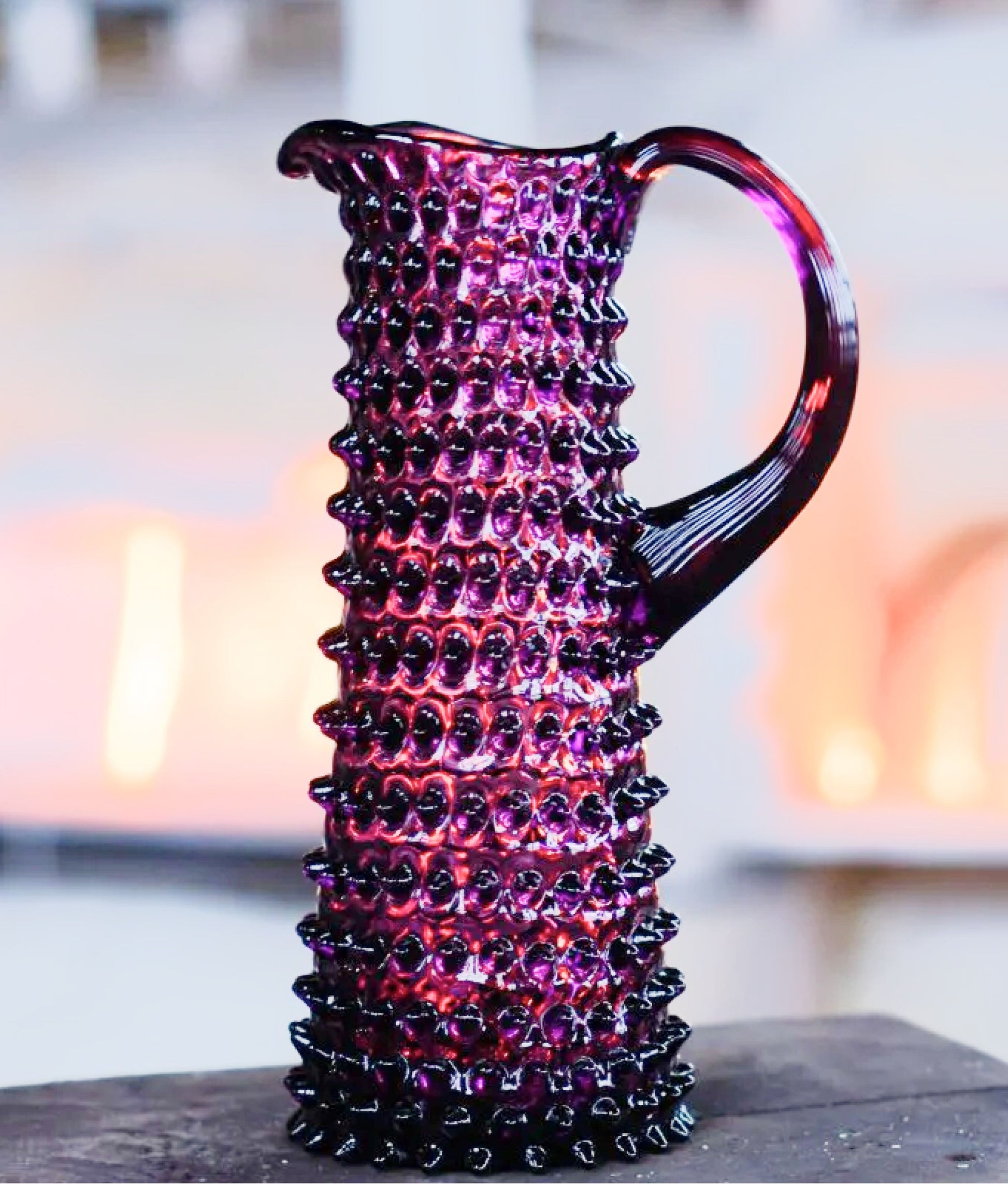 Hobnail Violet Jug Tall