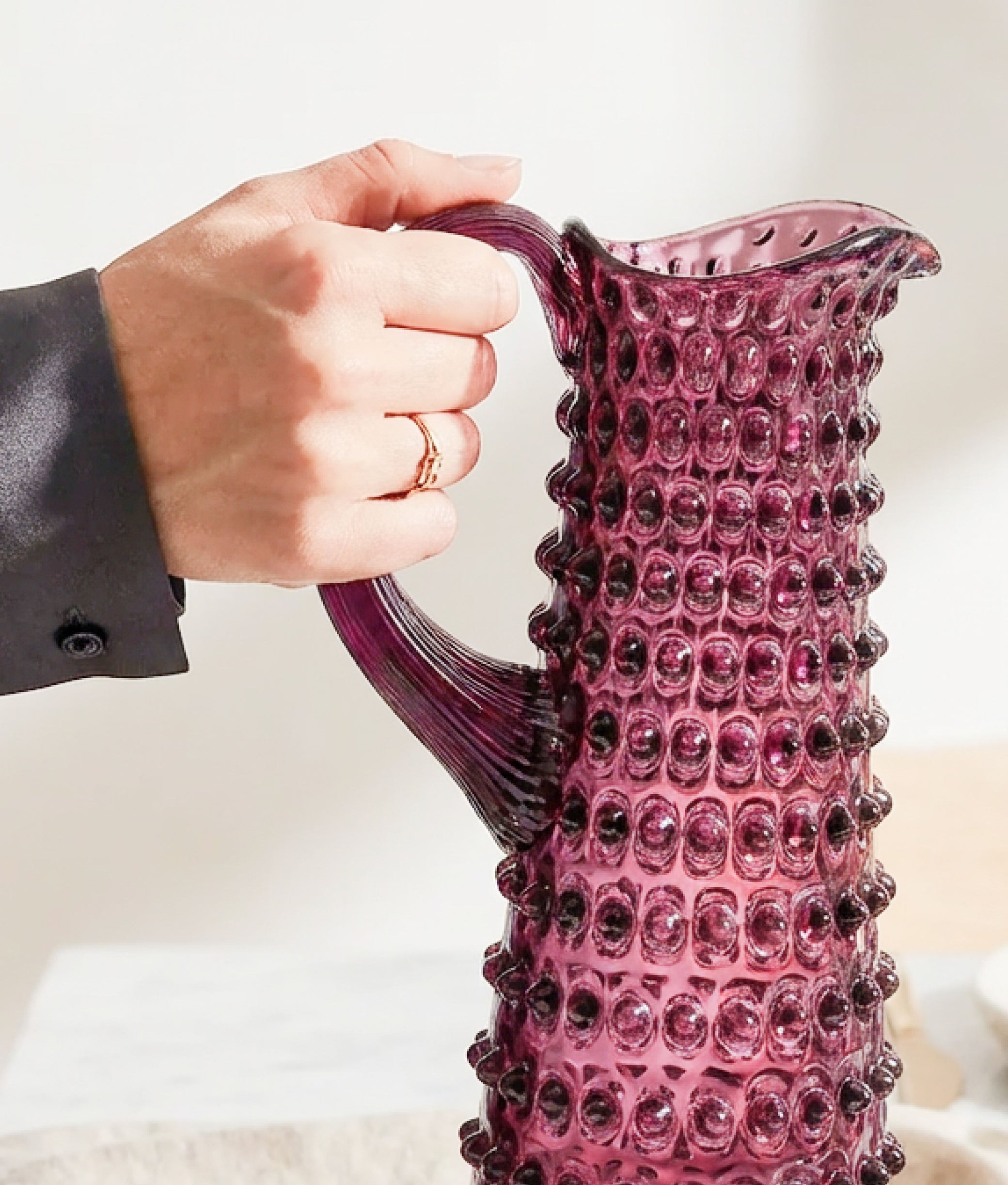 Hobnail Violet Jug Tall