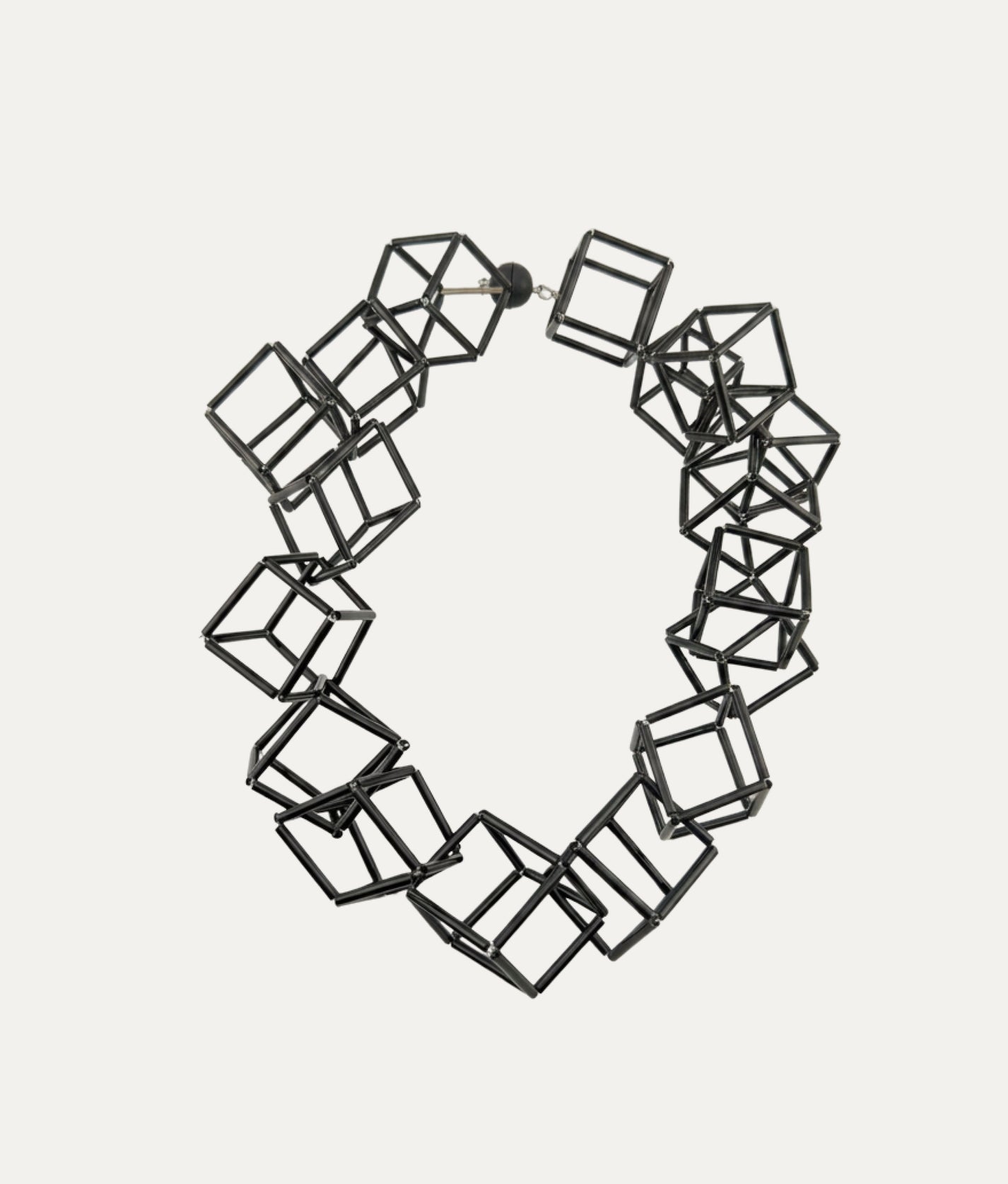 INTERLOCK GLASS Black Necklace S