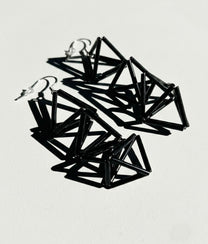 INTERLOCK GLASS Black Earrings