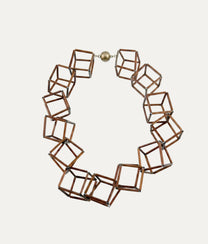 INTERLOCK GLASS Bronze Necklace S