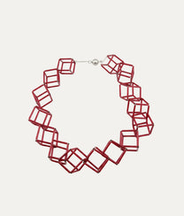 INTERLOCK GLASS Red Necklace S