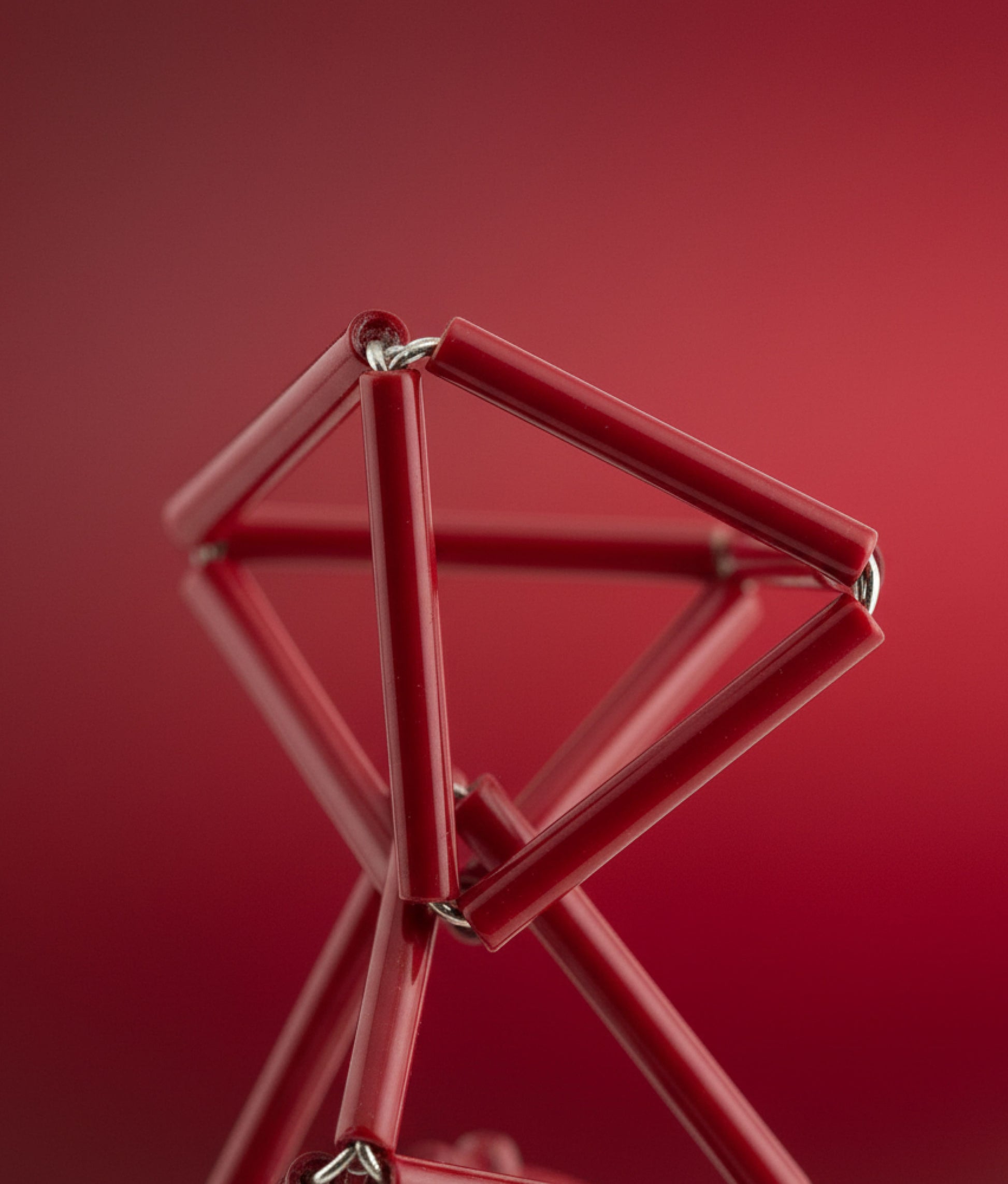 INTERLOCK GLASS Red Earrings