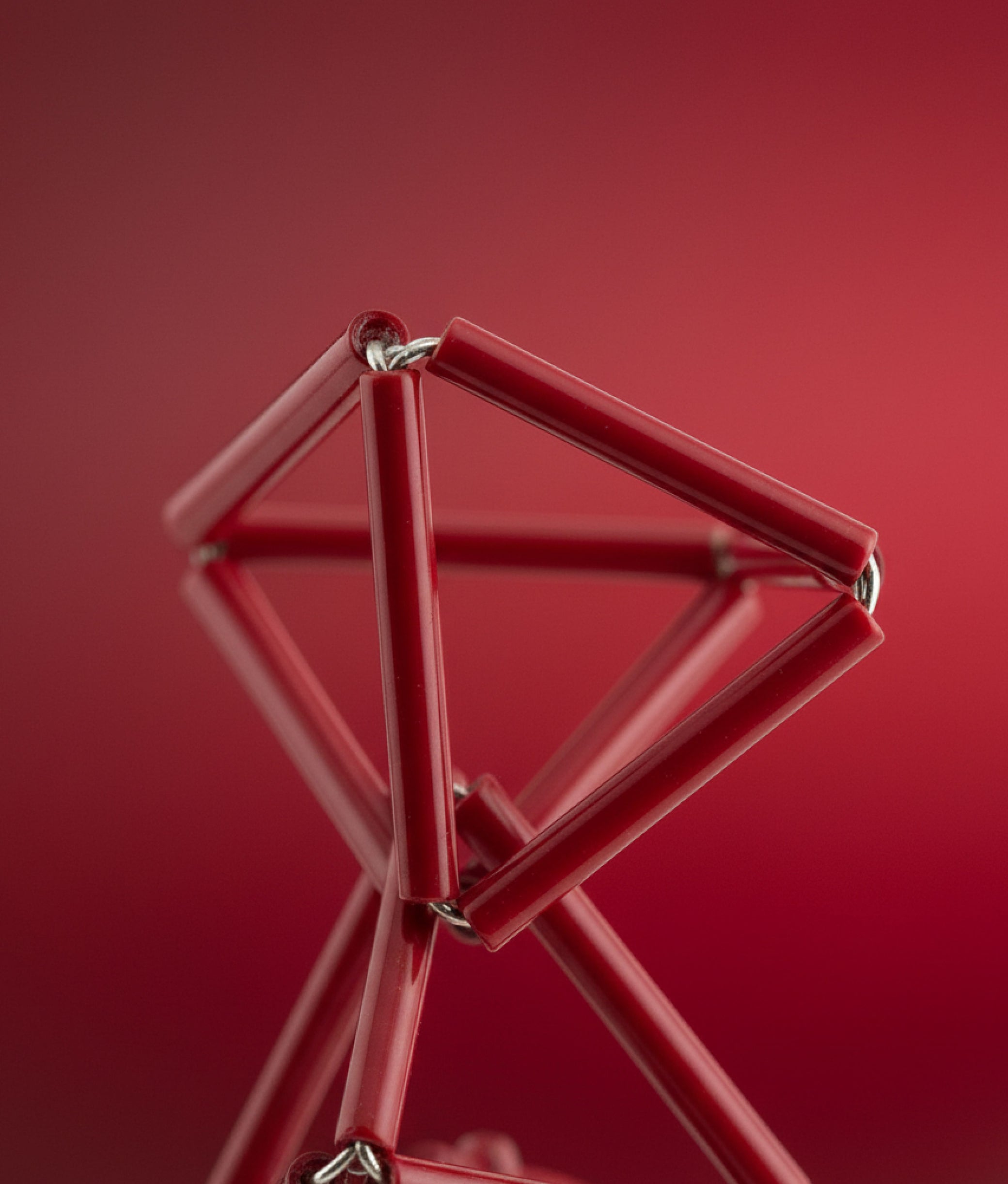 INTERLOCK GLASS Red Earrings