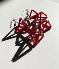 INTERLOCK GLASS Red Earrings