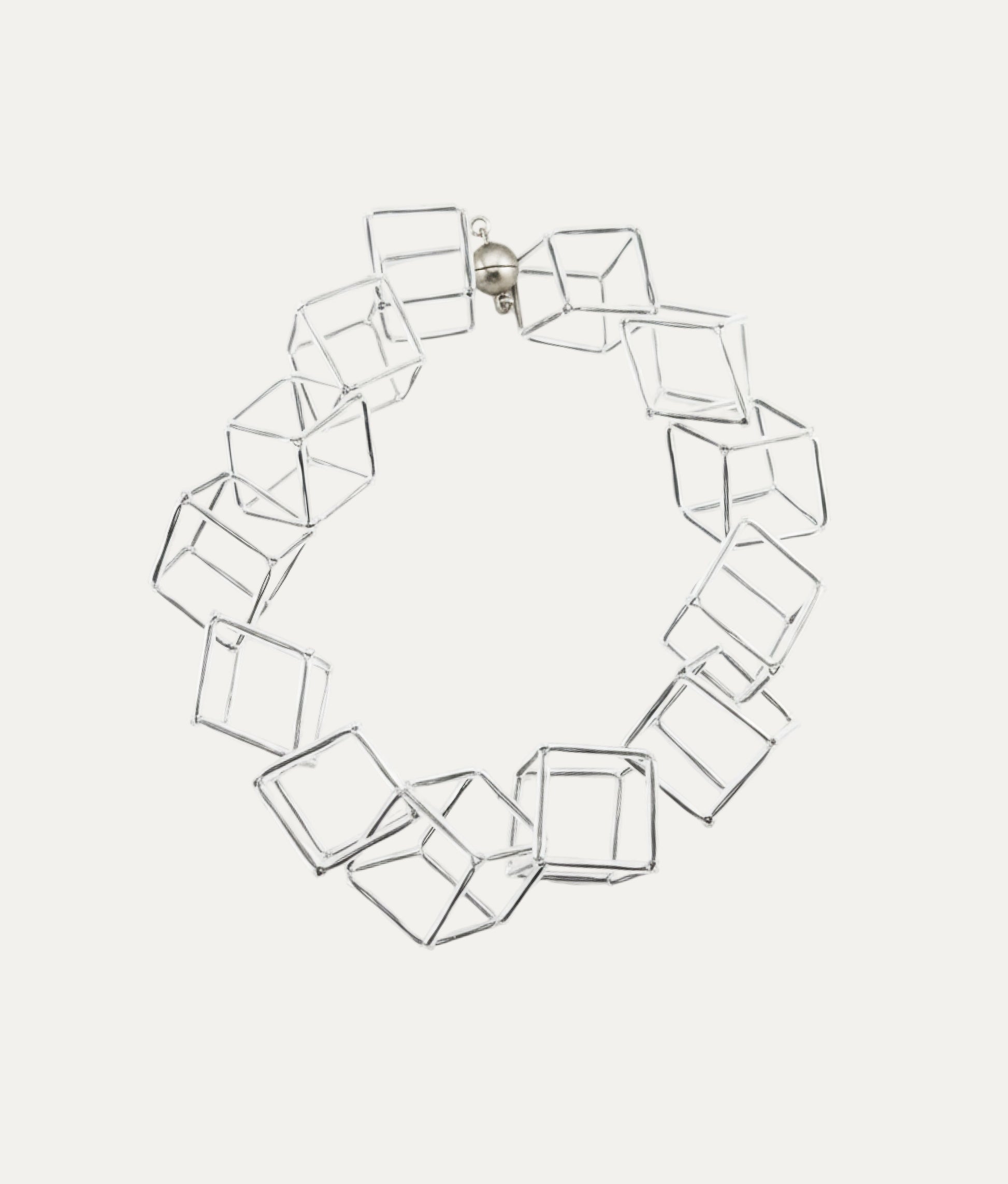 INTERLOCK GLASS Transparent Necklace S