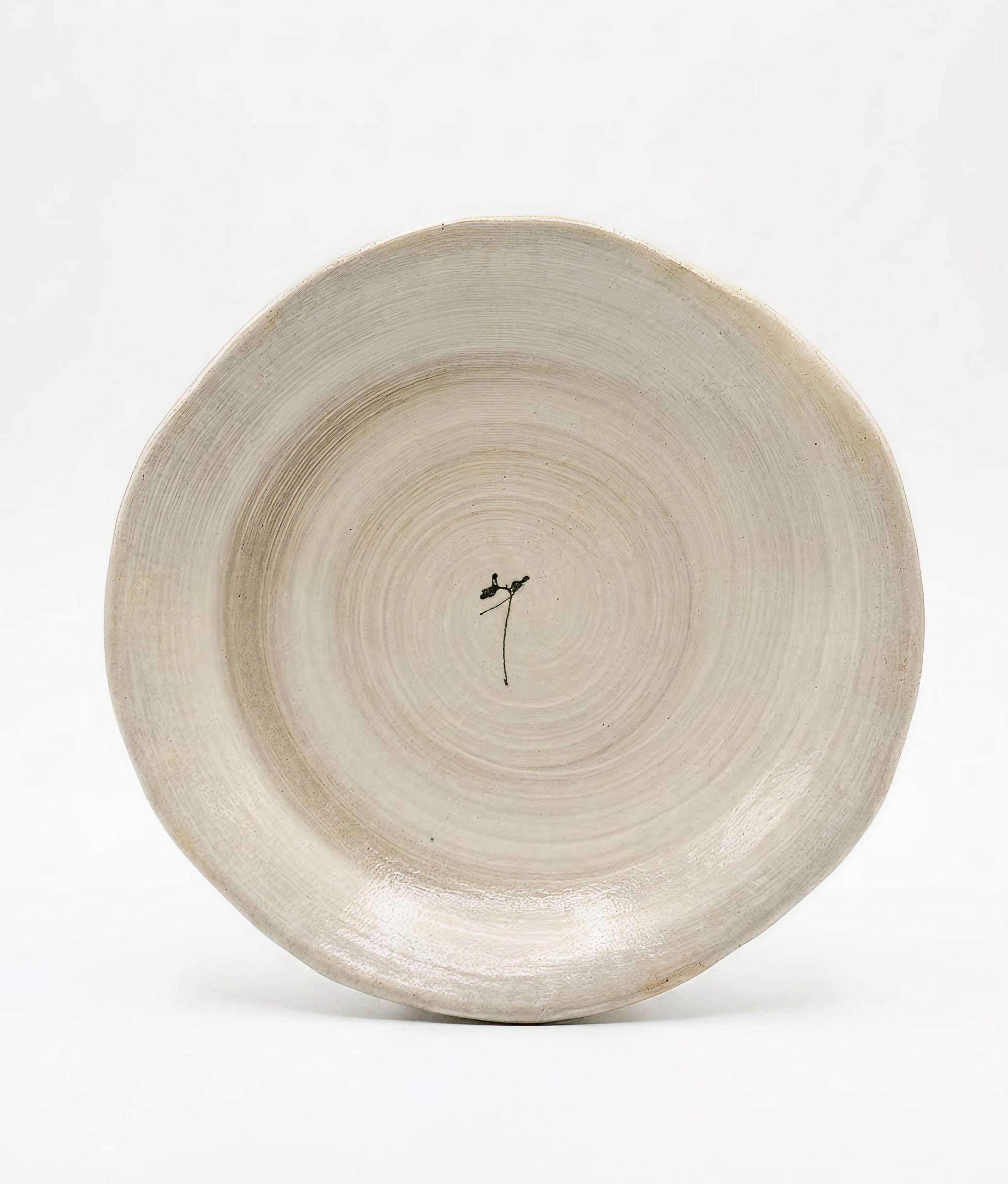 Green Flower L Ivory Mist Plate