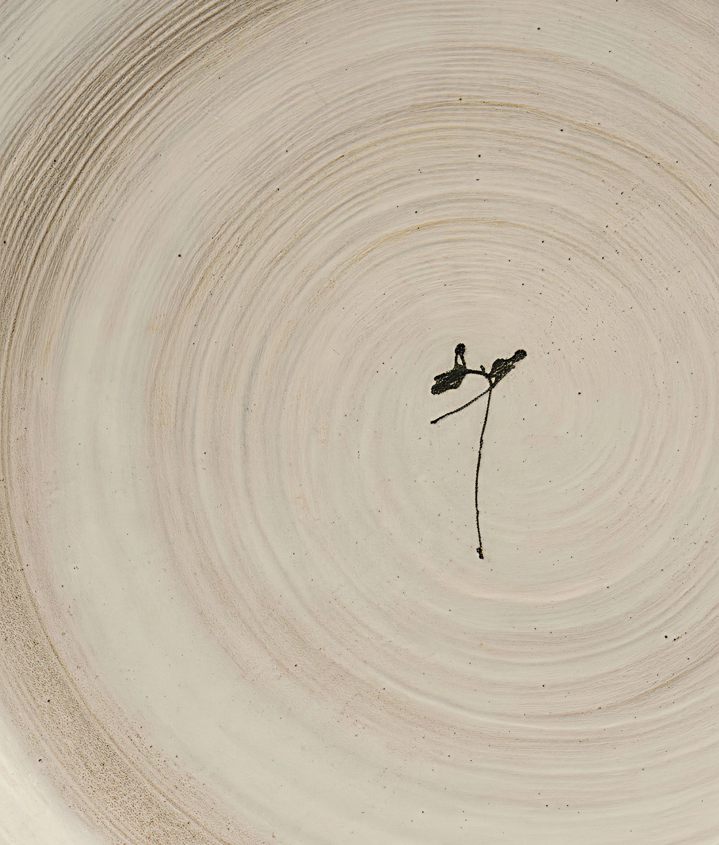 Green Flower L Ivory Mist Plate