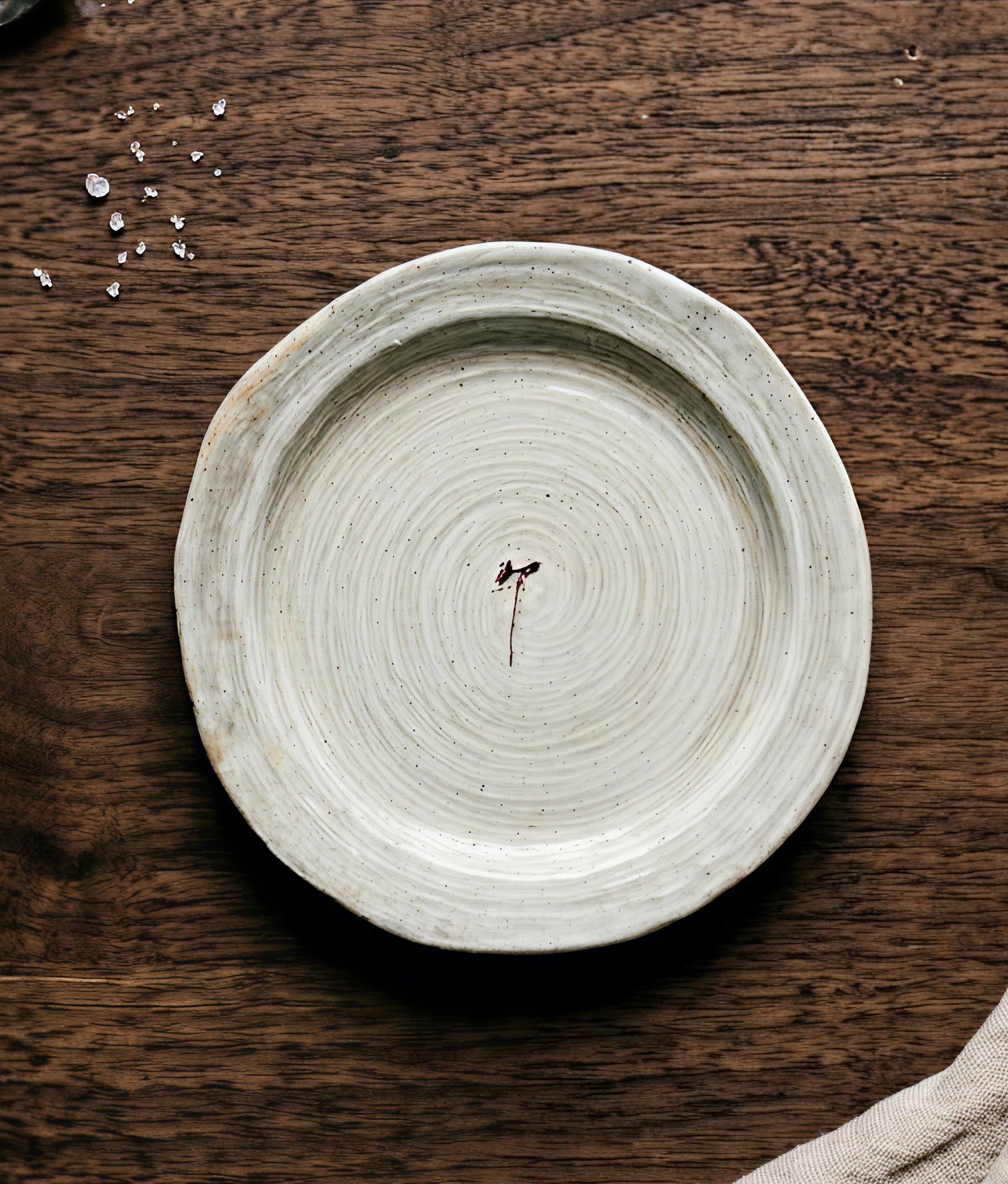 Red Flower L Ivory Mist Plate