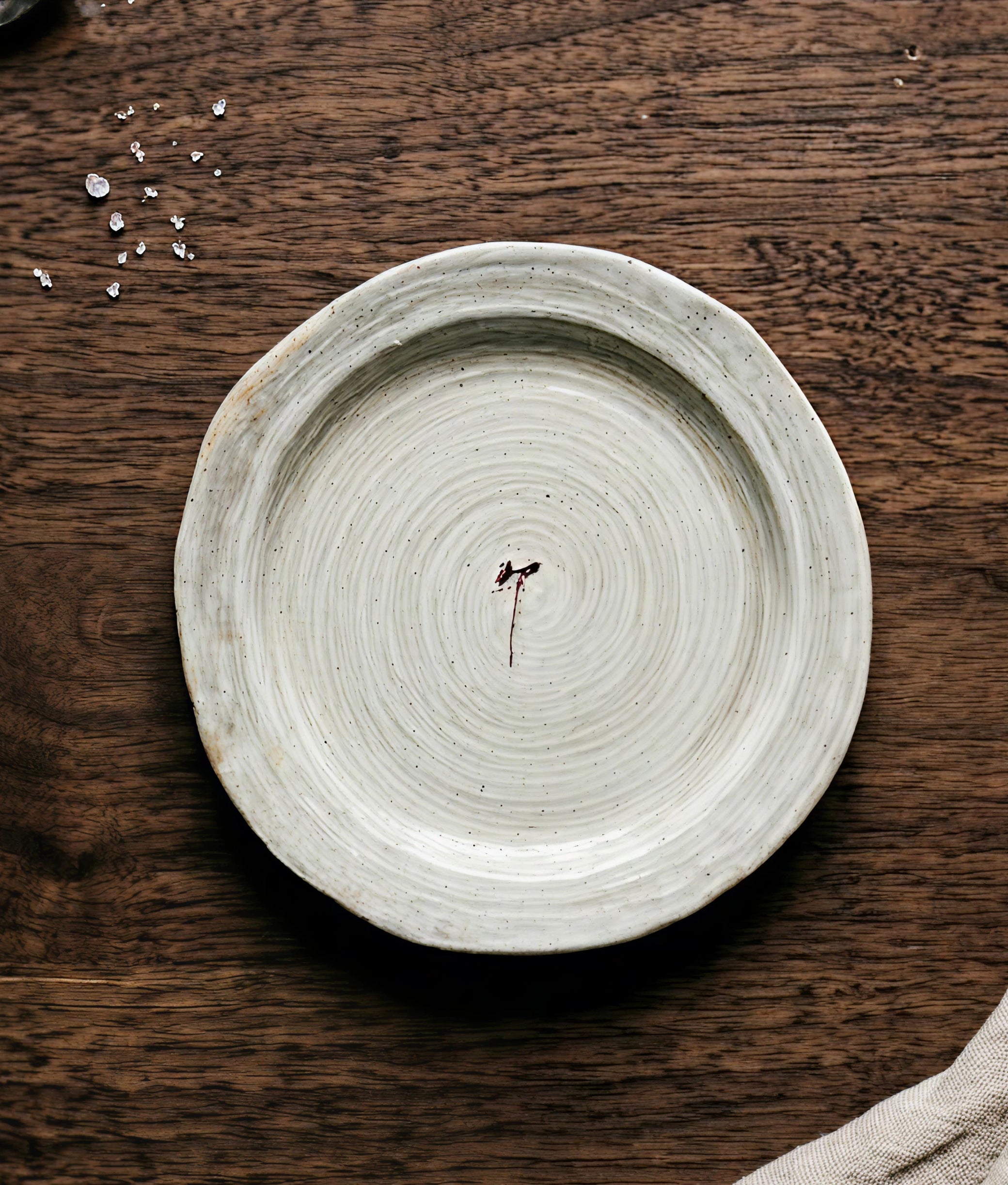 Red Flower L Ivory Mist Plate