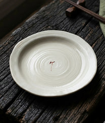 Red Flower L Ivory Mist Plate