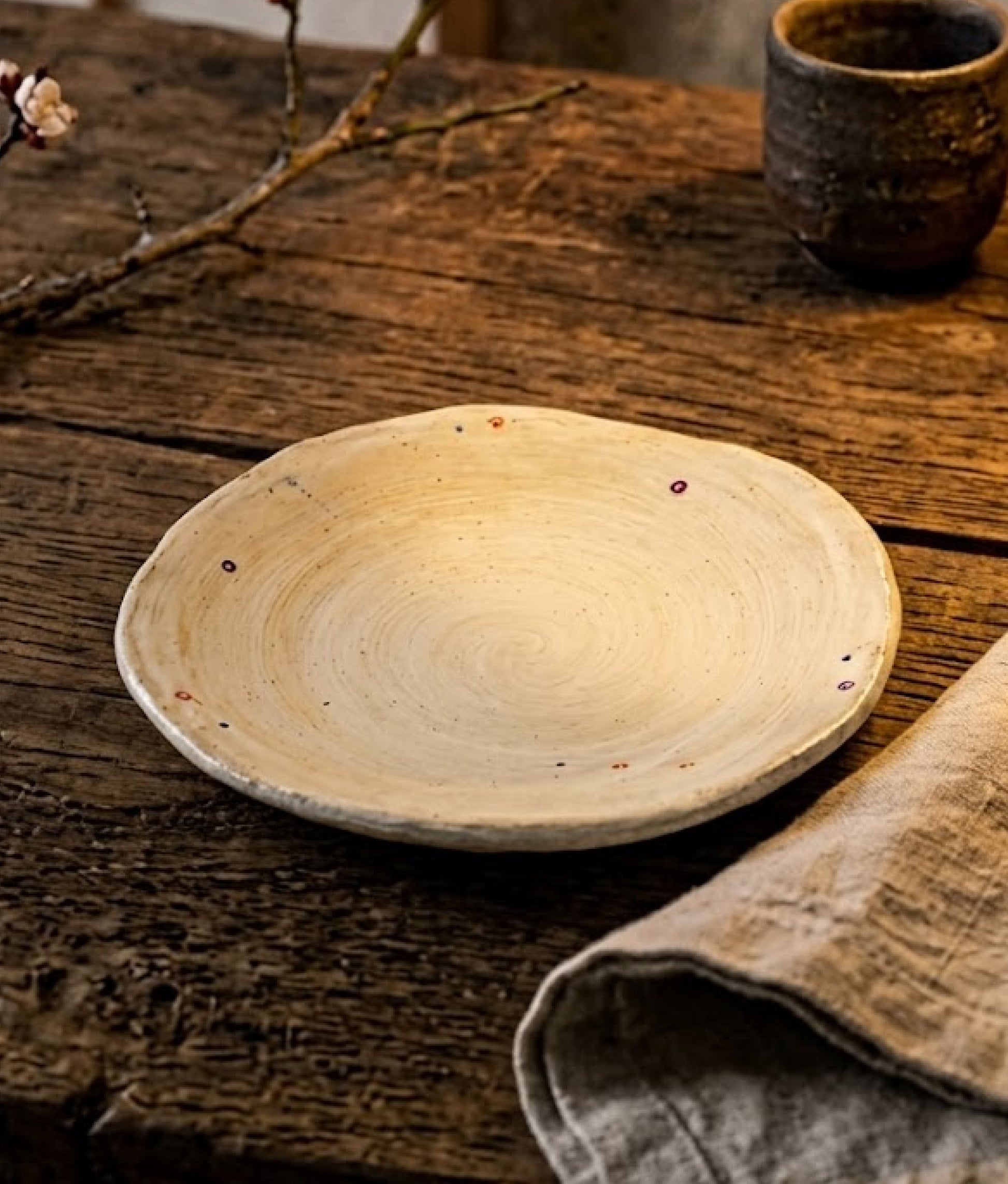 Ivory with Colouful Dots S Plate