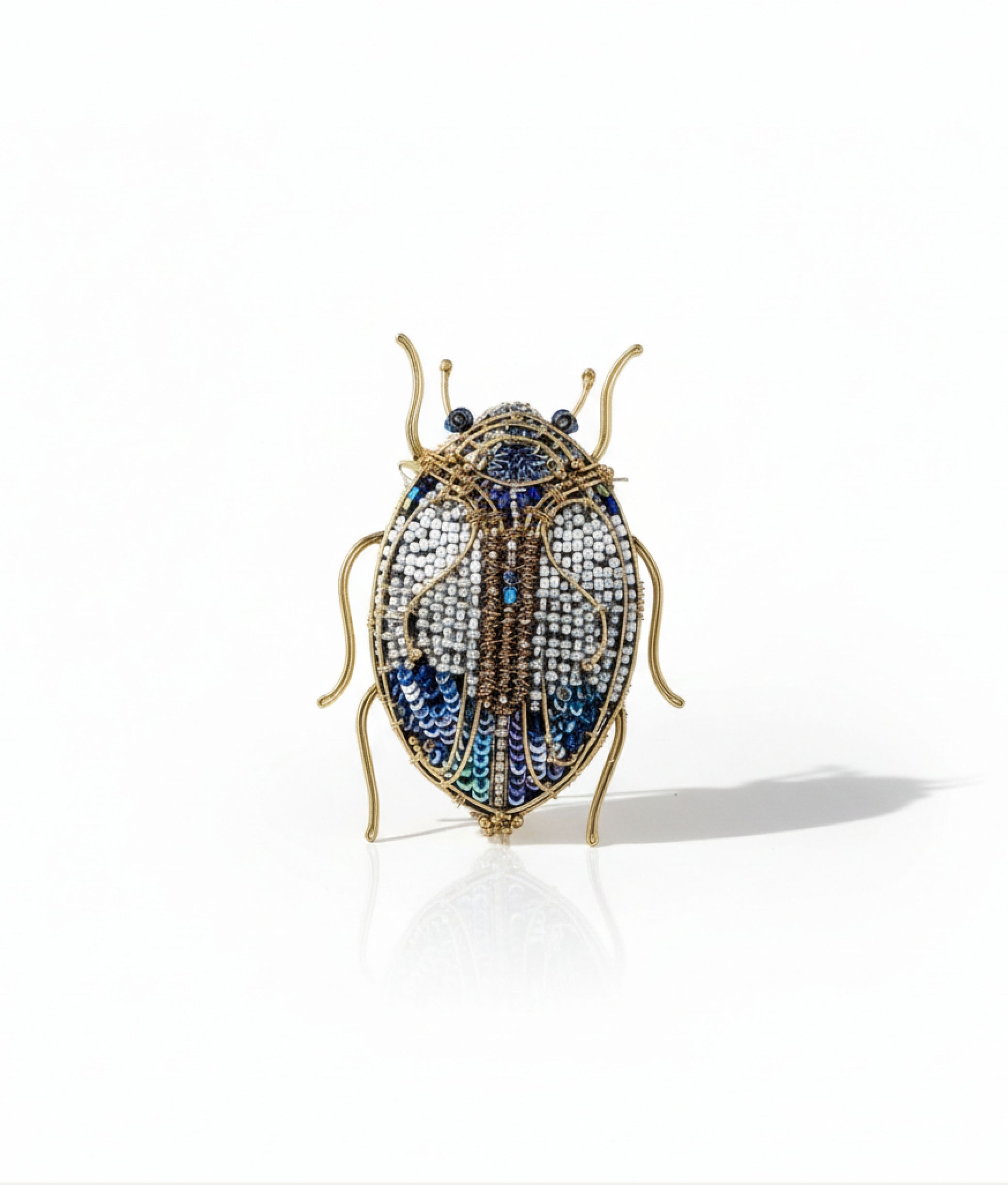 Jeweled Scarab Beetle Brooch