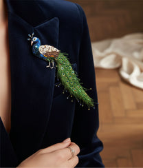 Jewelled Peacock Trovelore Brooch