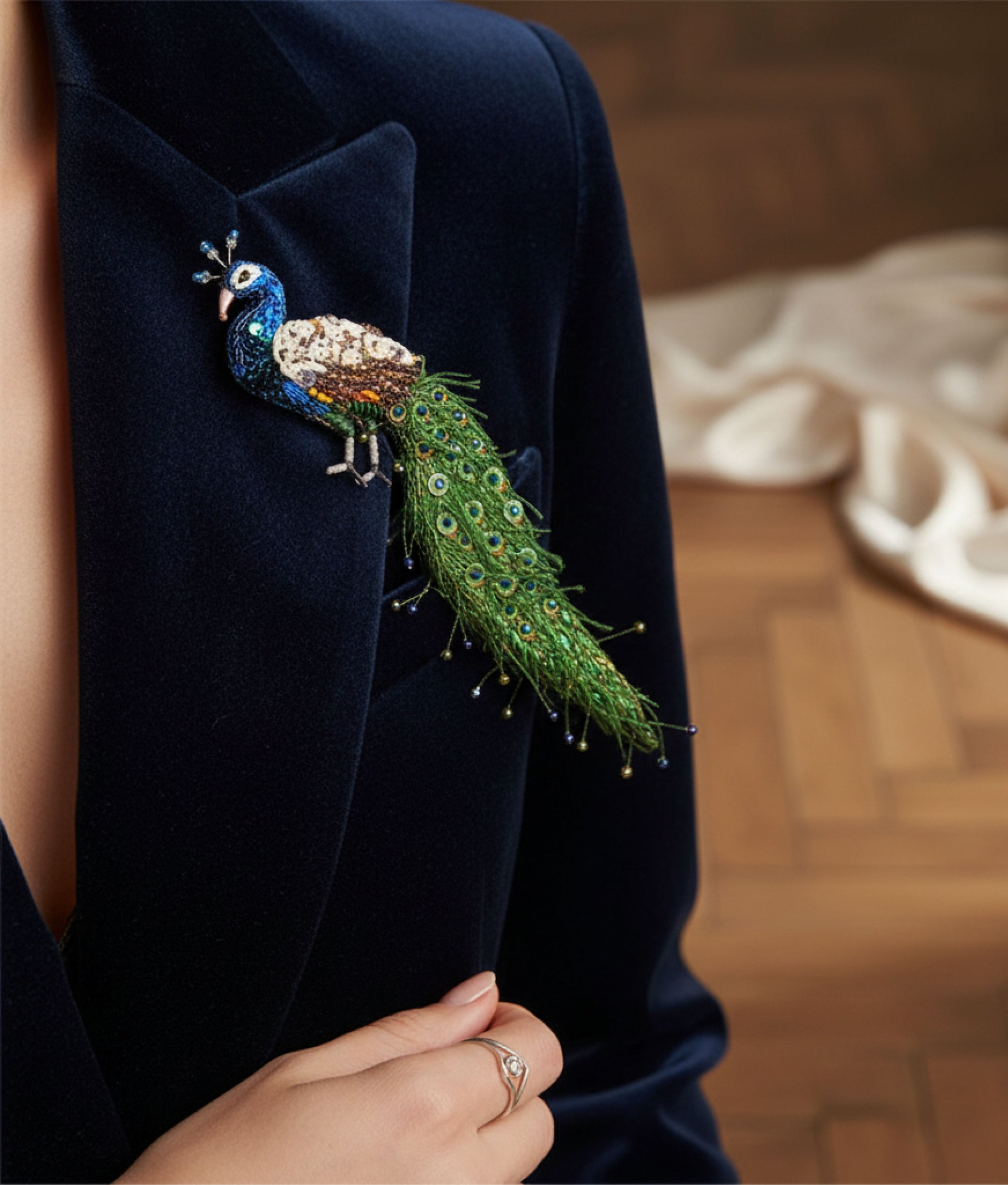Jewelled Peacock Trovelore Brooch
