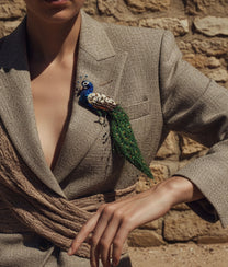 Jewelled Peacock Trovelore Brooch