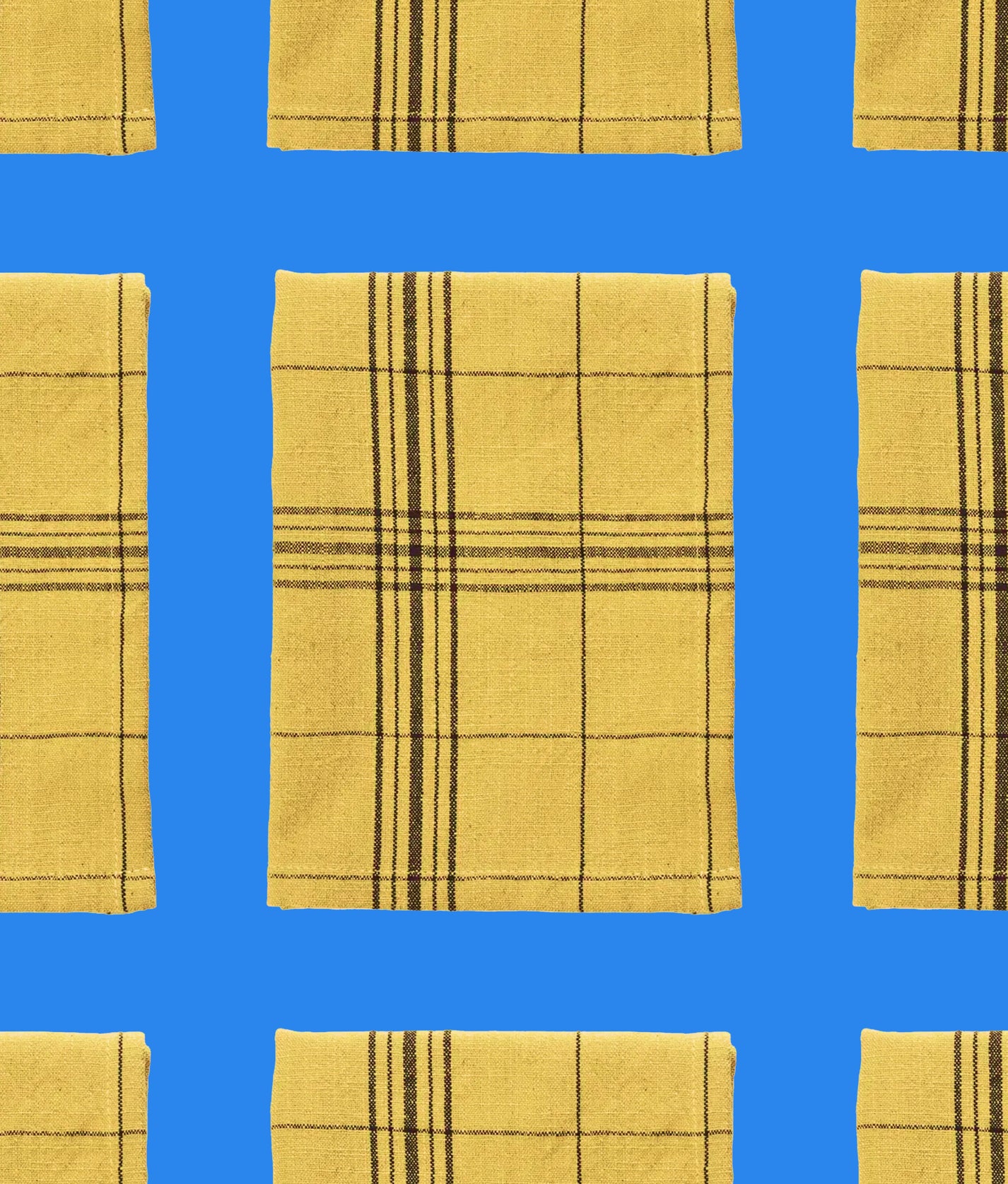 Curry Black Checked Kitchen Towel