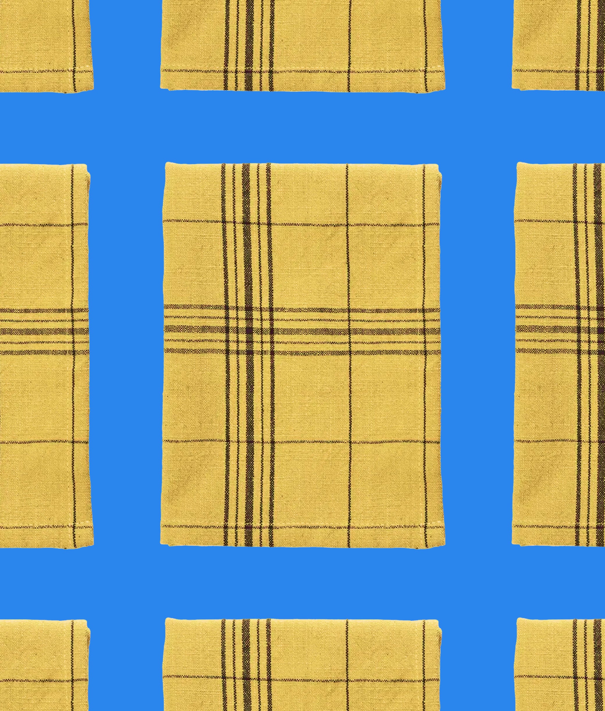 Curry Black Checked Kitchen Towel