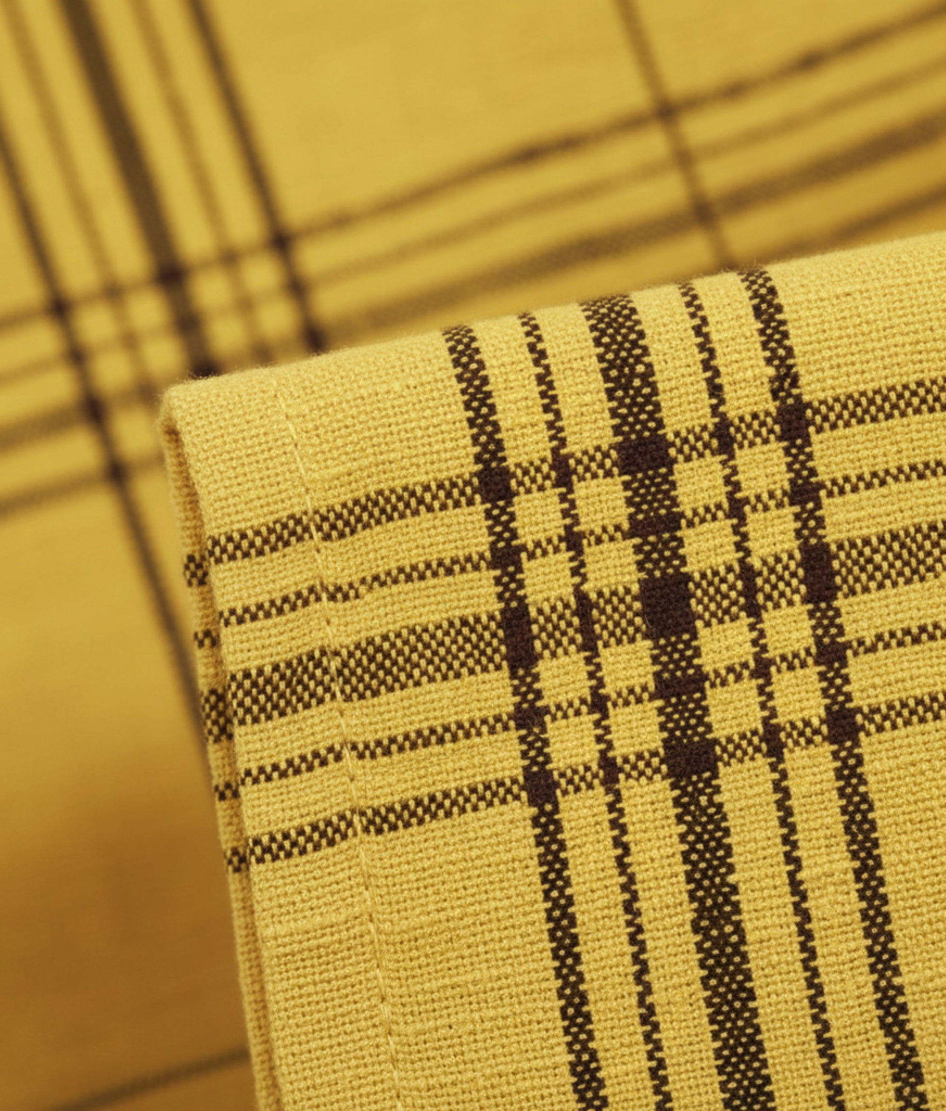 Curry Black Checked Kitchen Towel