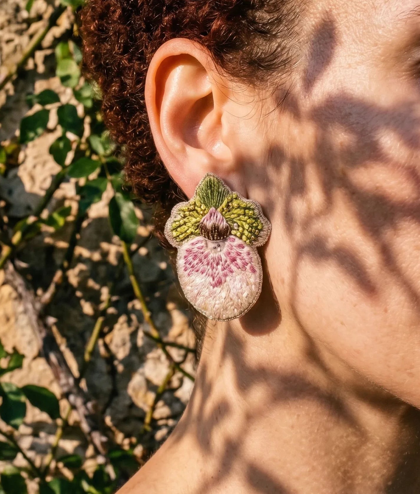 Lady Slipper Orchid Earrings
