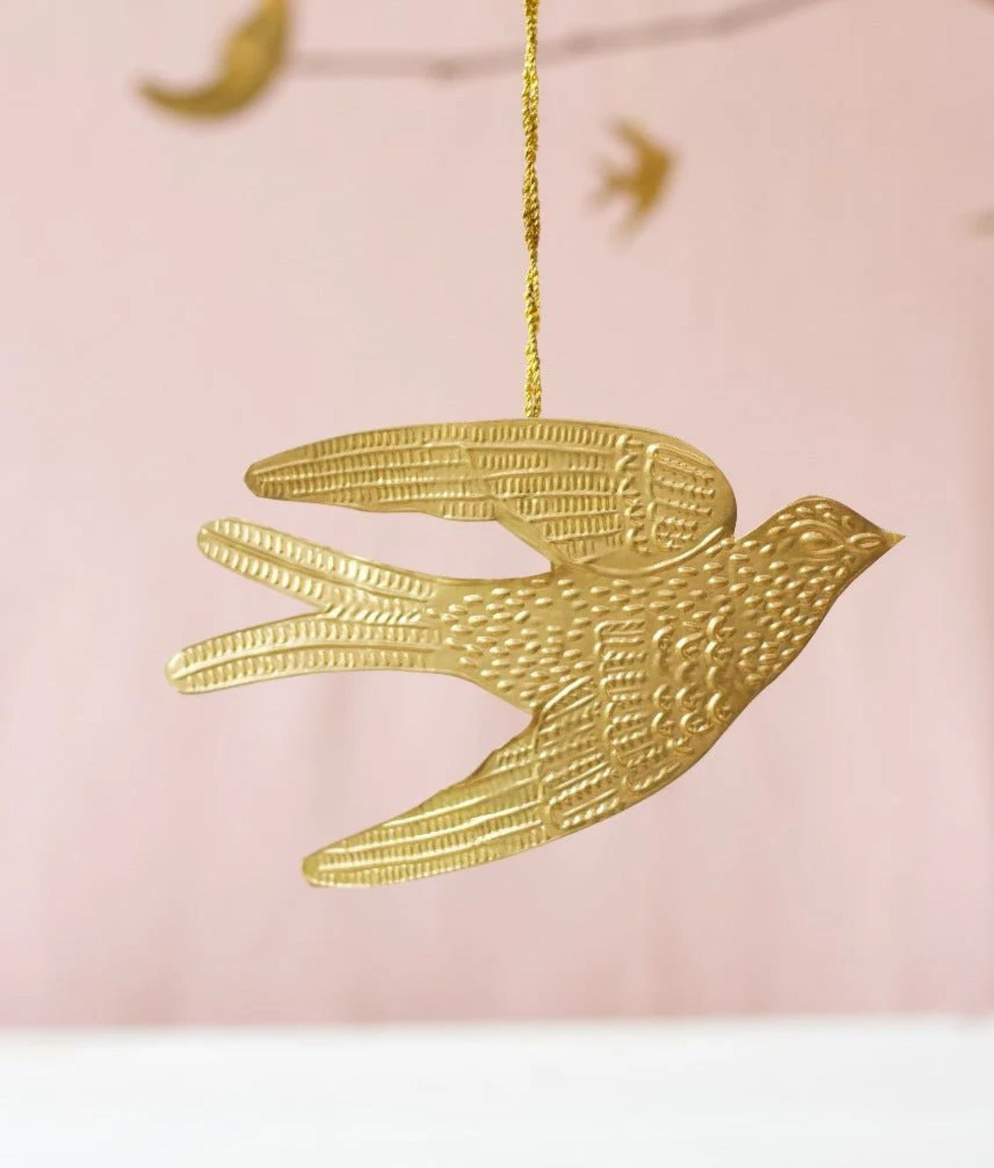 Large Brass Swallow Ornament