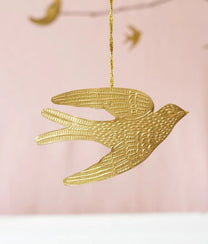 Large Brass Swallow Ornament