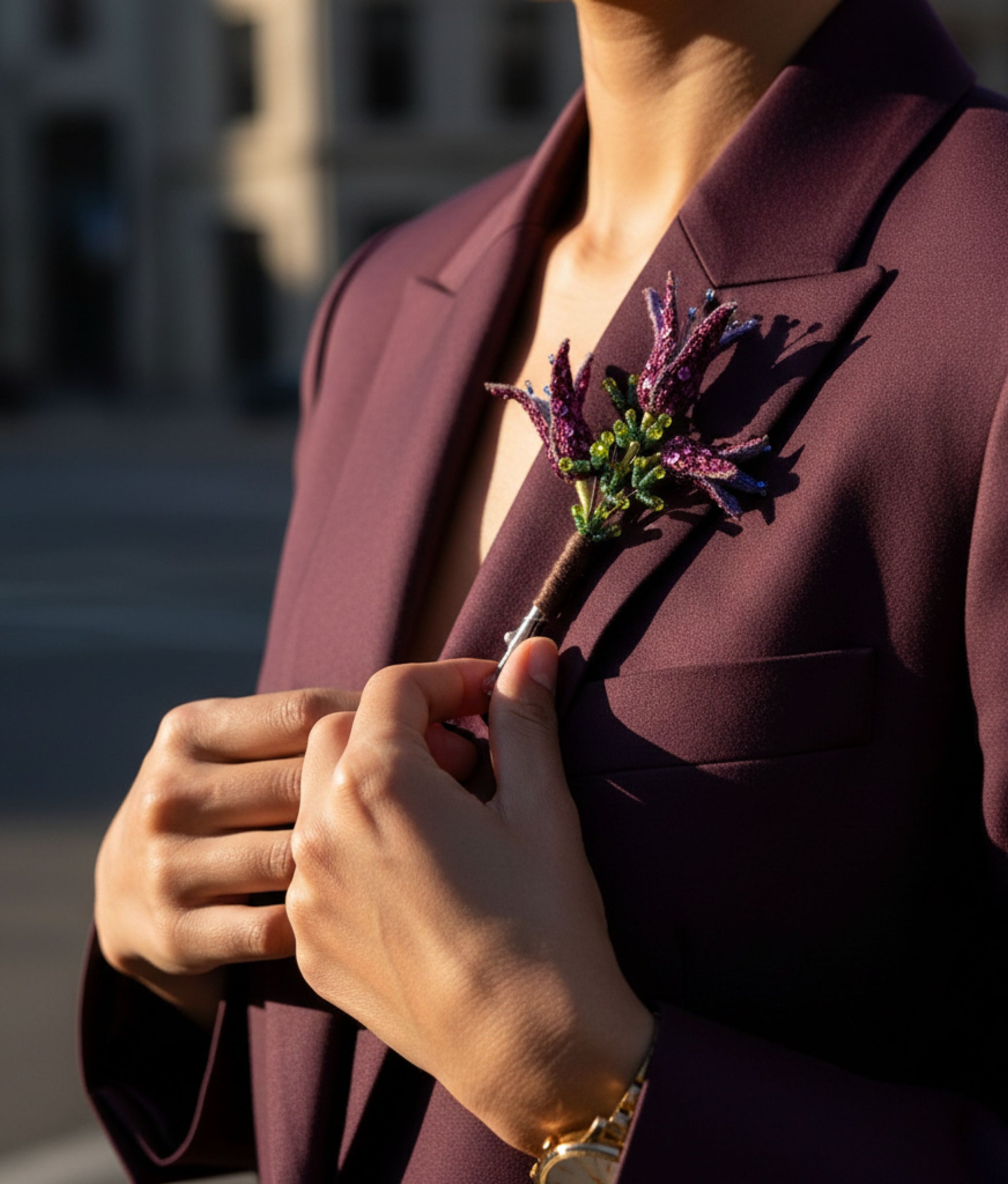 Violet Limodore Brooch