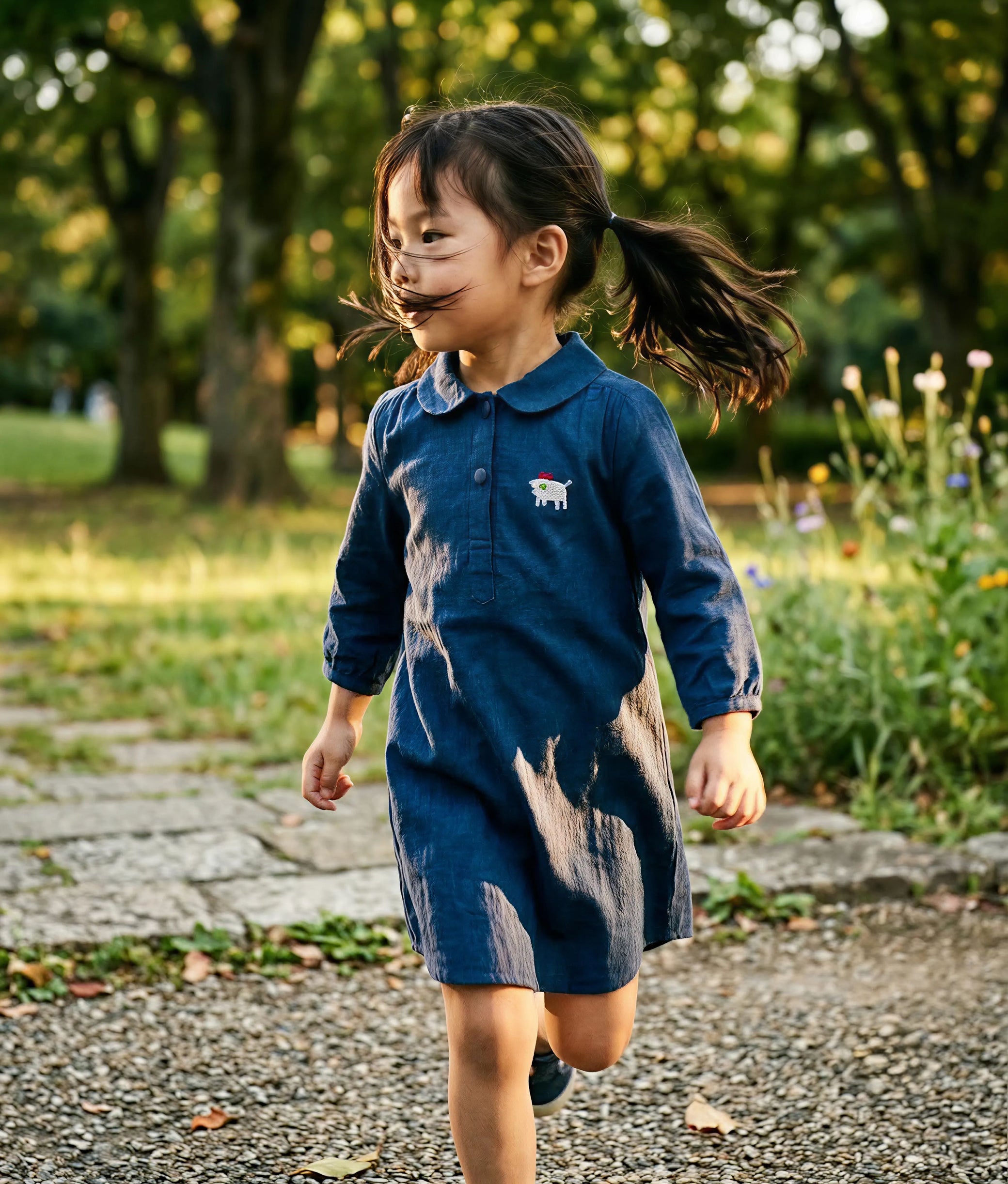 Little Boar King Indigo Dress