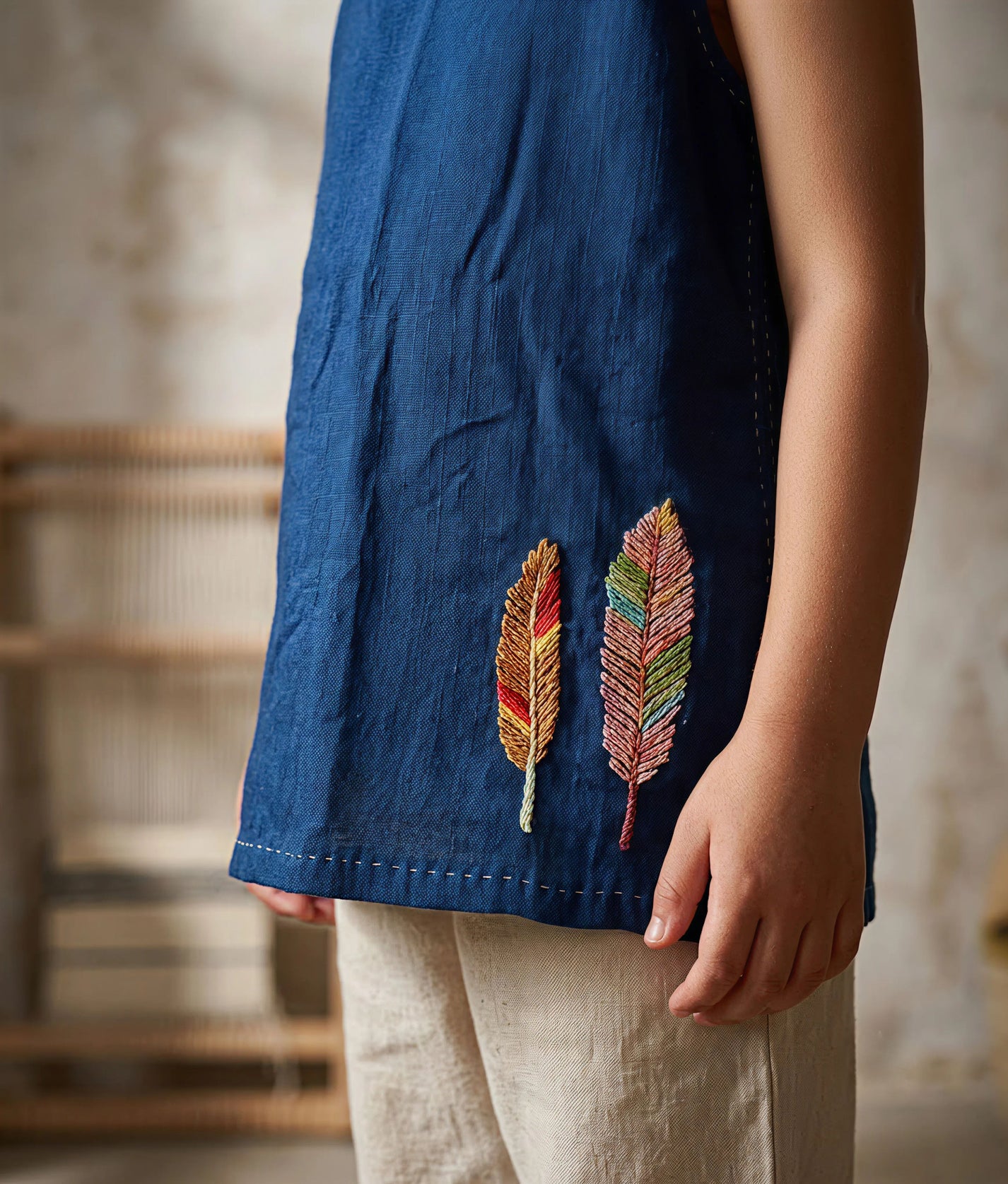 Little Feathers Indigo Top