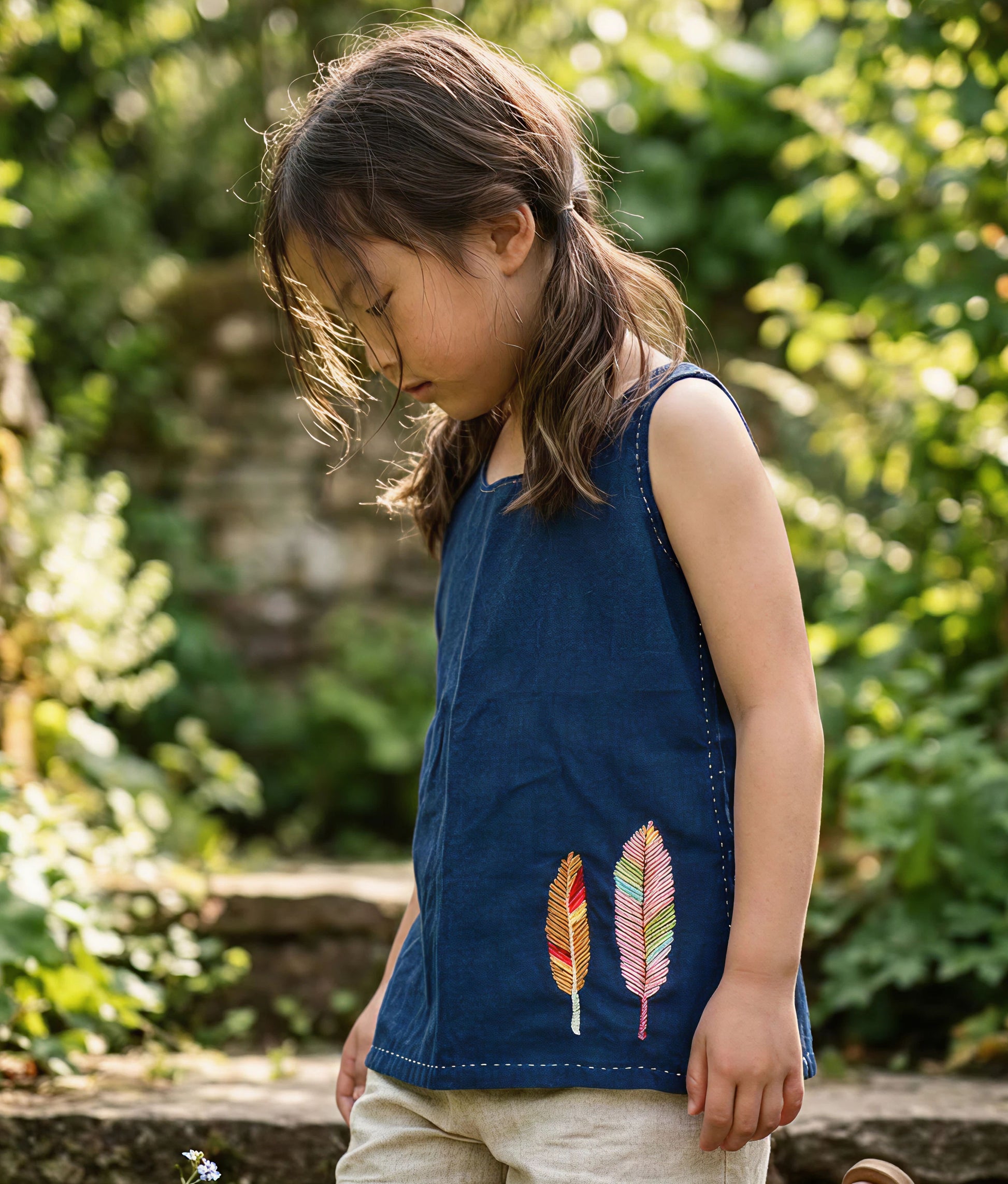 Little Feathers Indigo Top