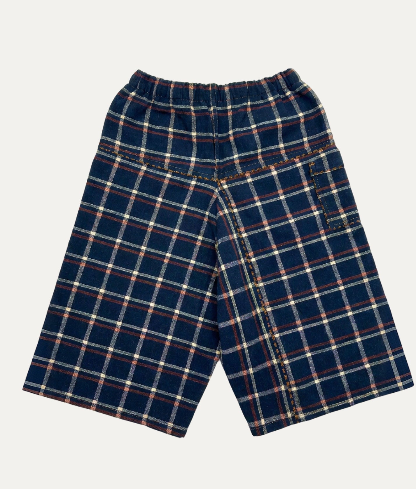 Little Plaid Indigo Pants