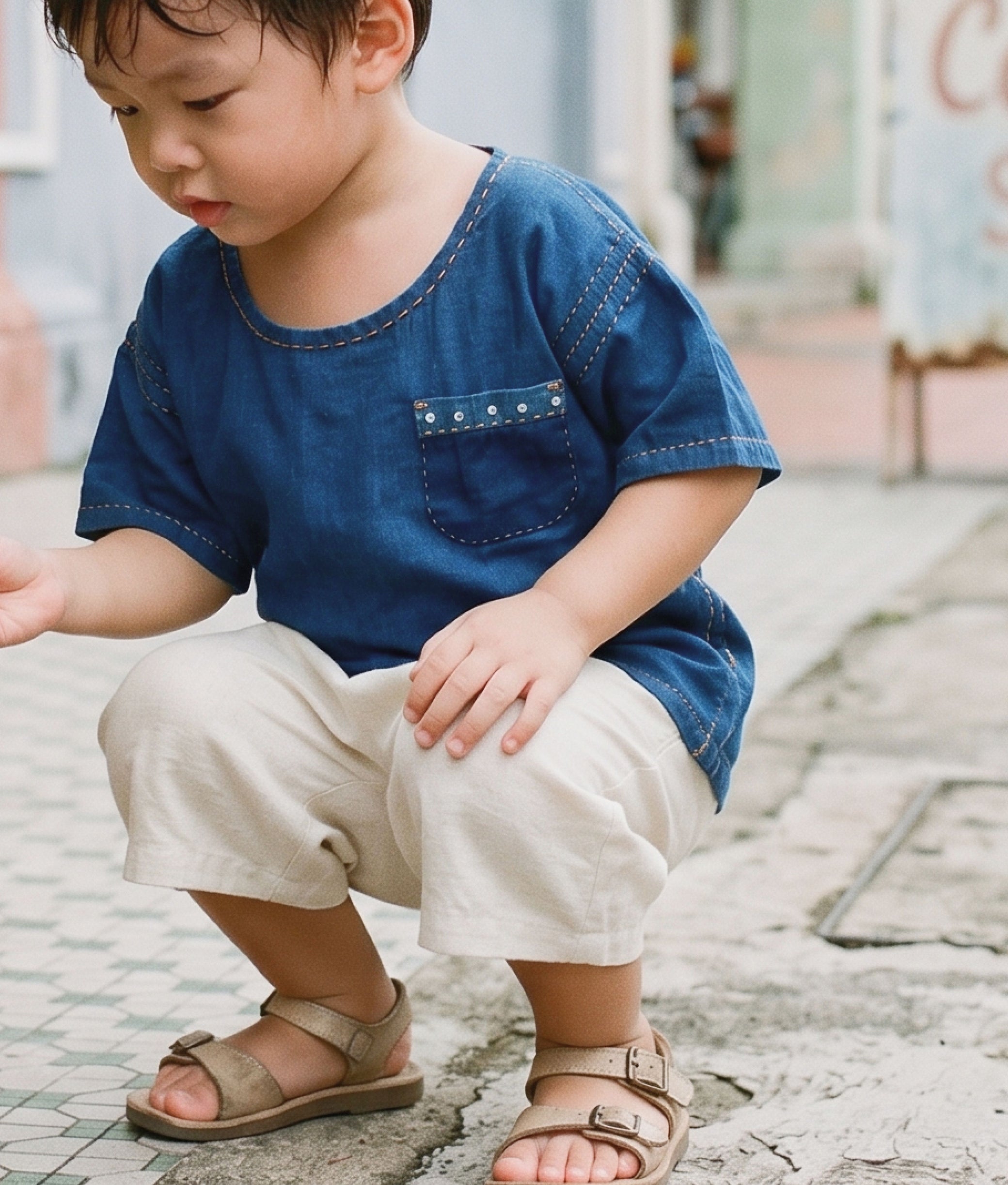Little Pocket Indigo Tee