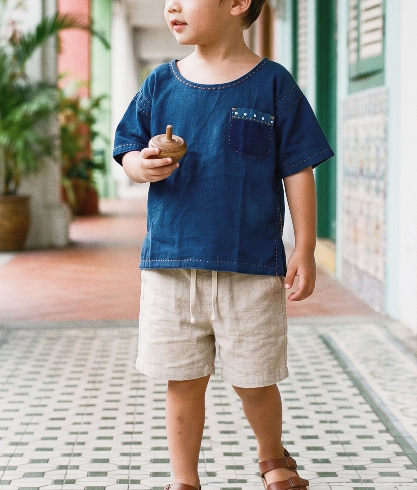 Little Pocket Indigo Tee
