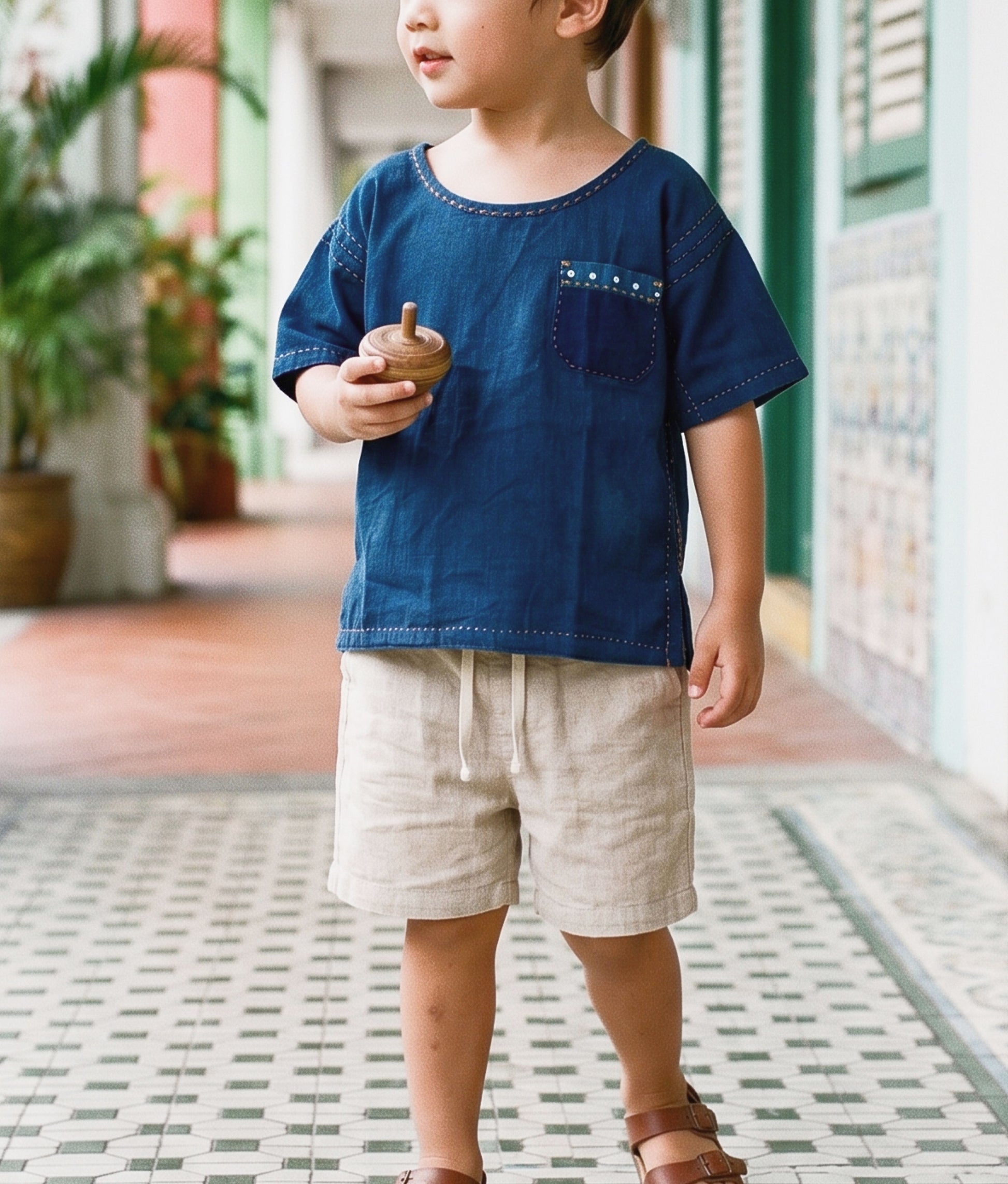 Little Pocket Indigo Tee