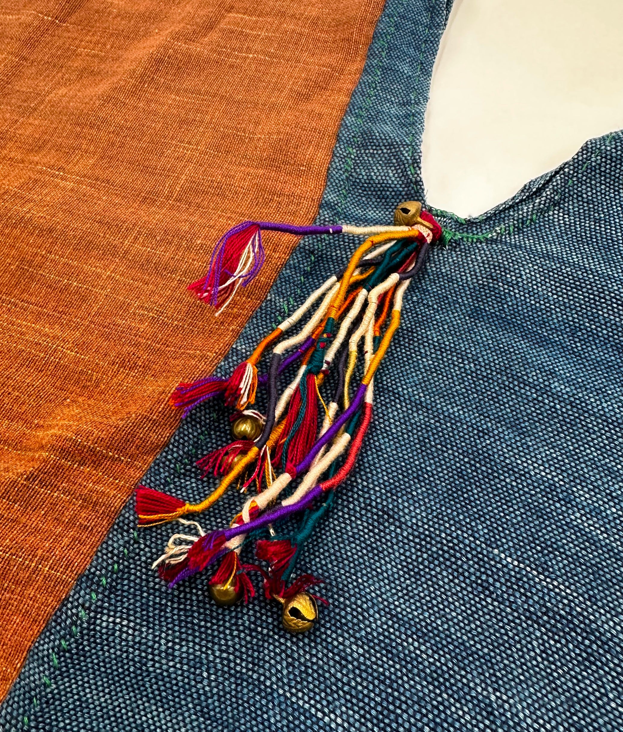 Little Tassle Brown Indigo Top