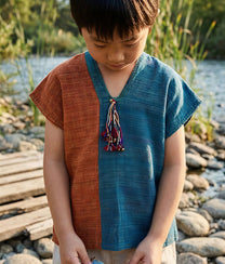Little Tassle Brown Indigo Top
