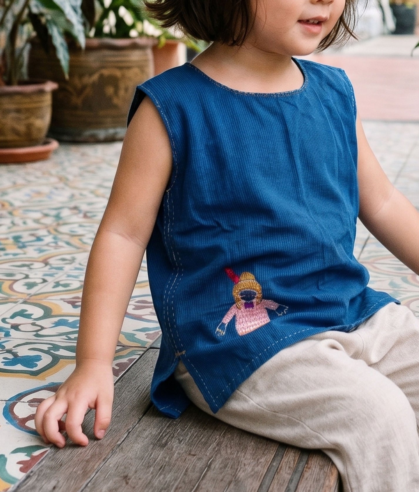 Little Wandering Girl Indigo Top
