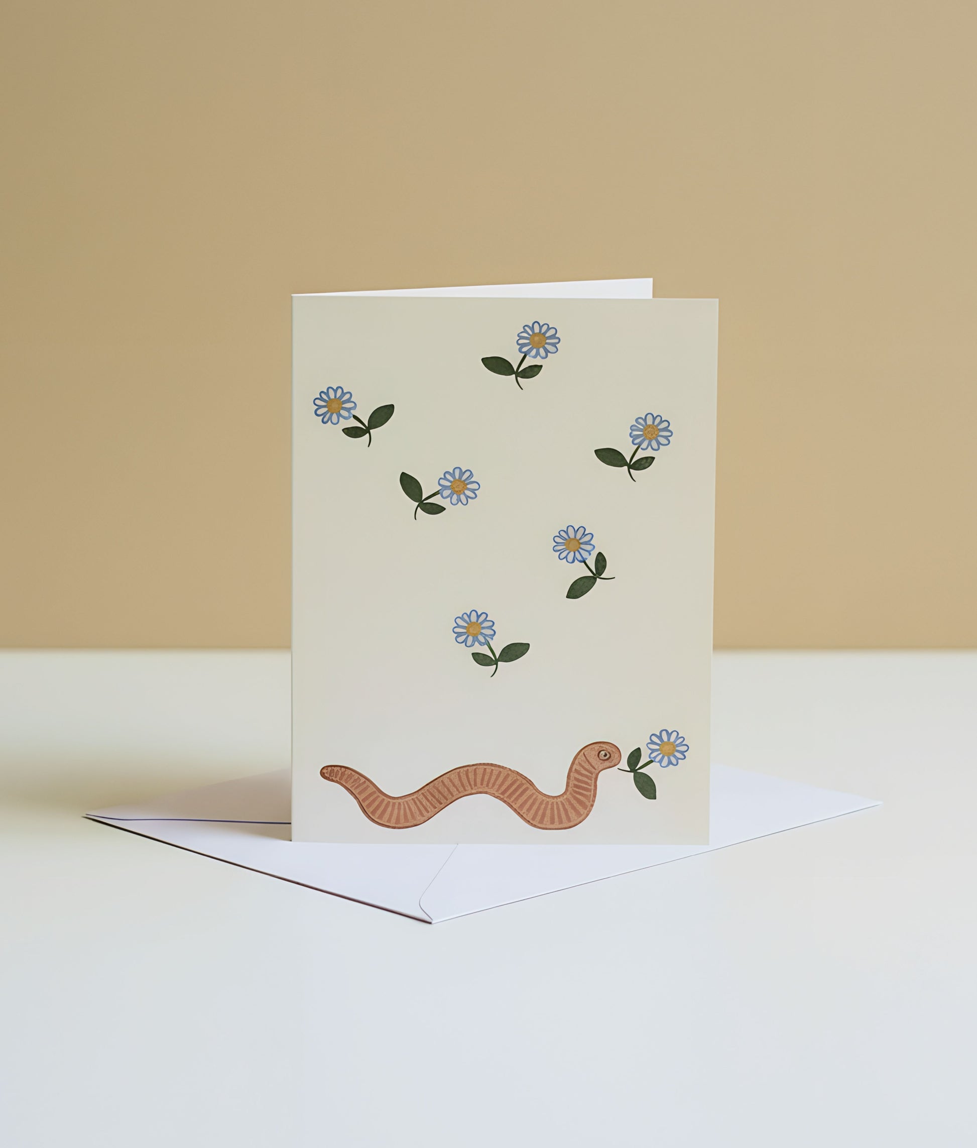 Little Worm Greeting Card