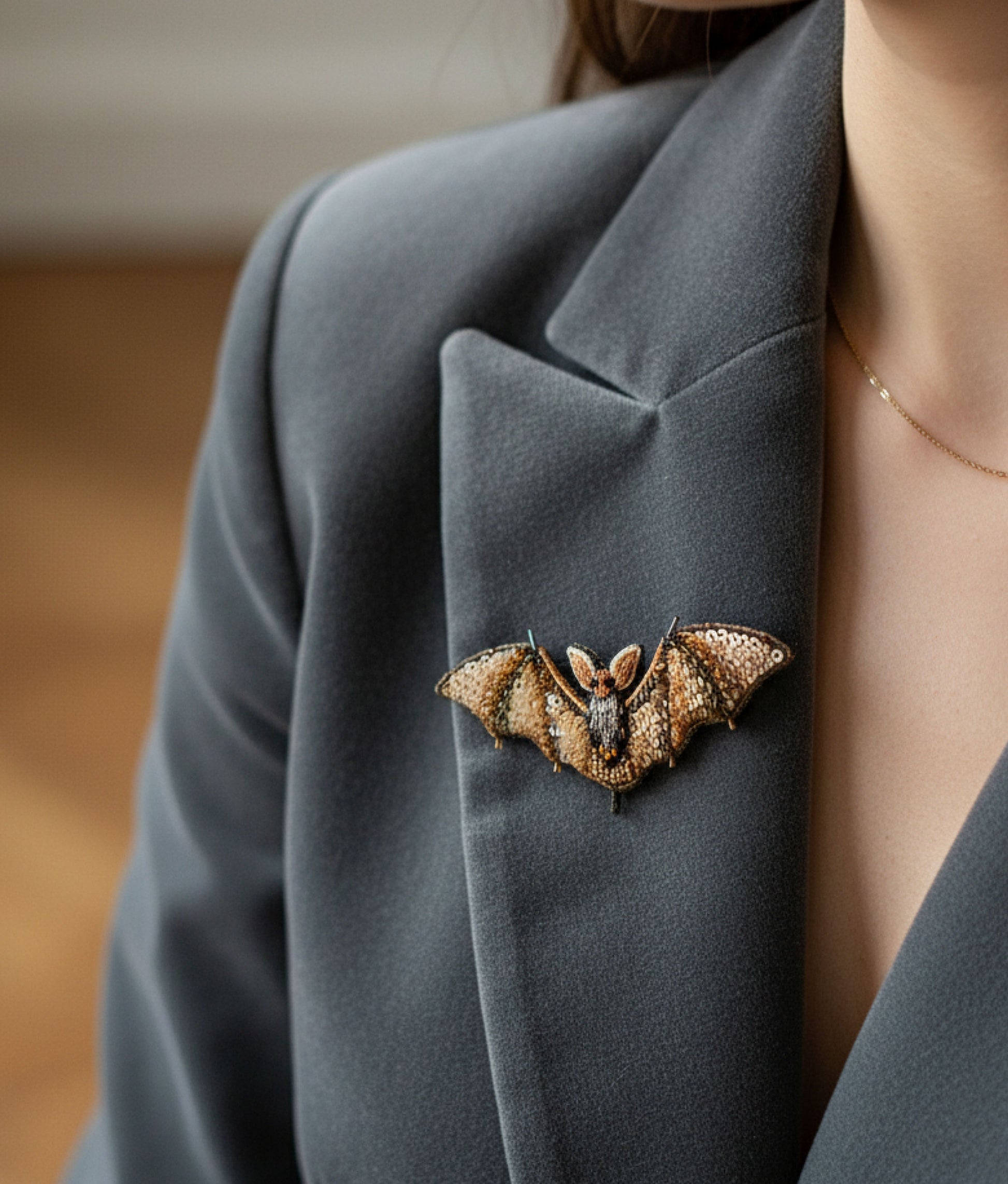 Long Eared Bat Trovelore Brooch