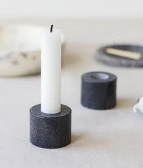 Black Marble Candle Holder