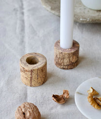 Brown Marble Candle Holder