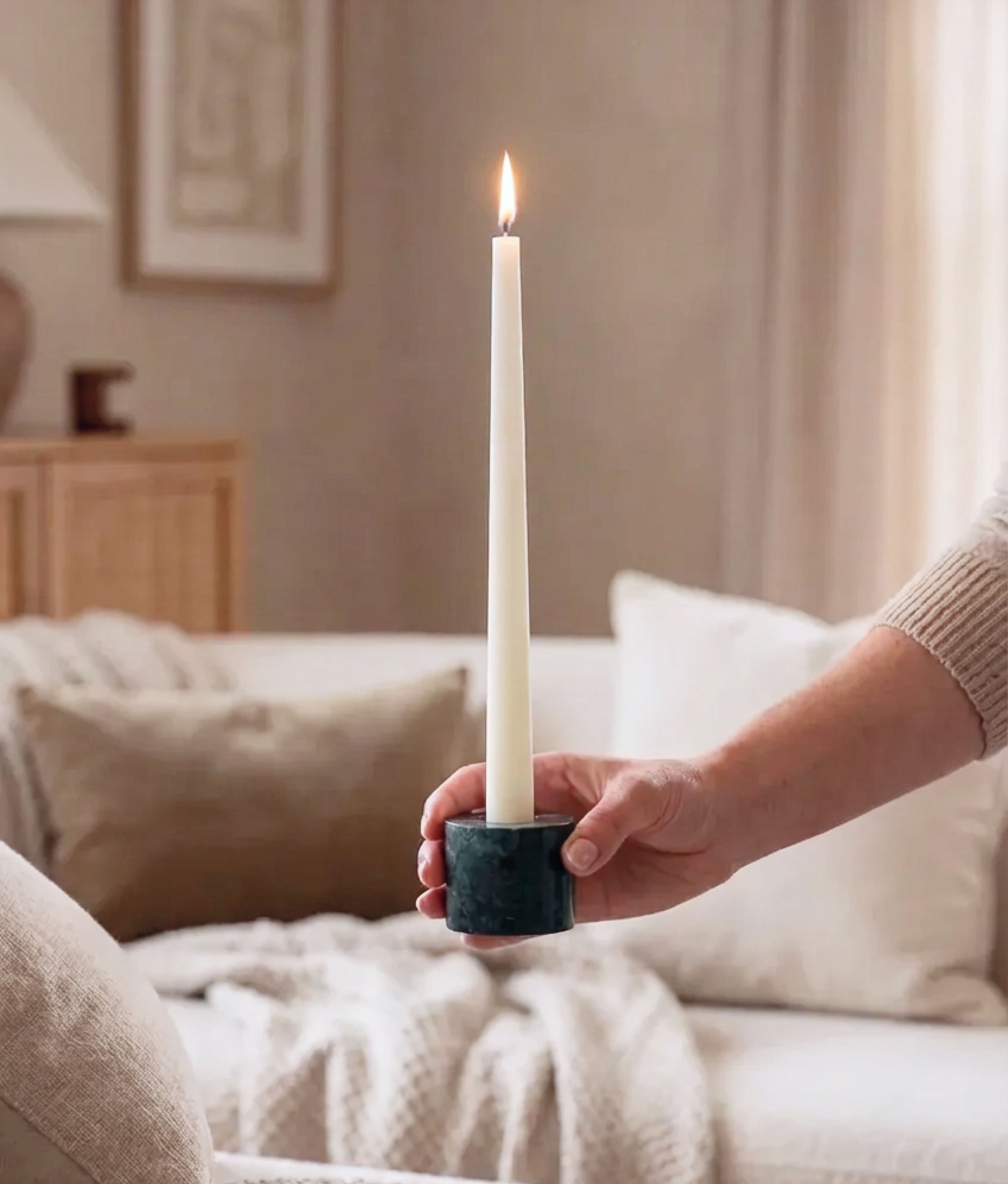 Green Marble Candle Holder