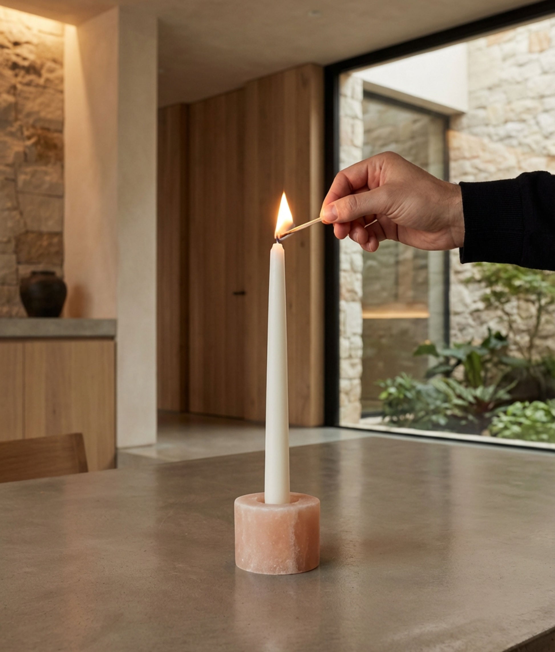 Pink Marble Candle Holder