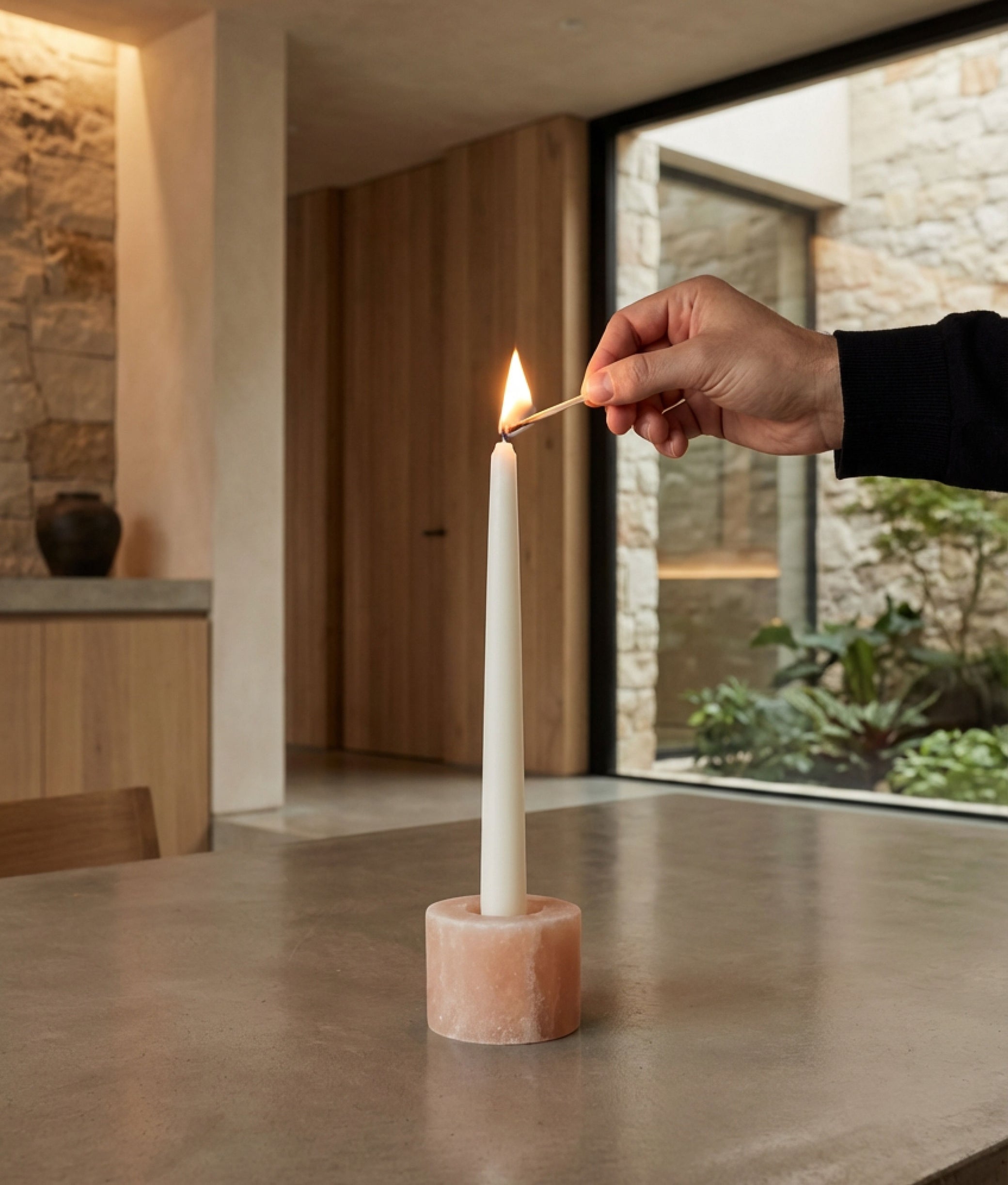 Pink Marble Candle Holder