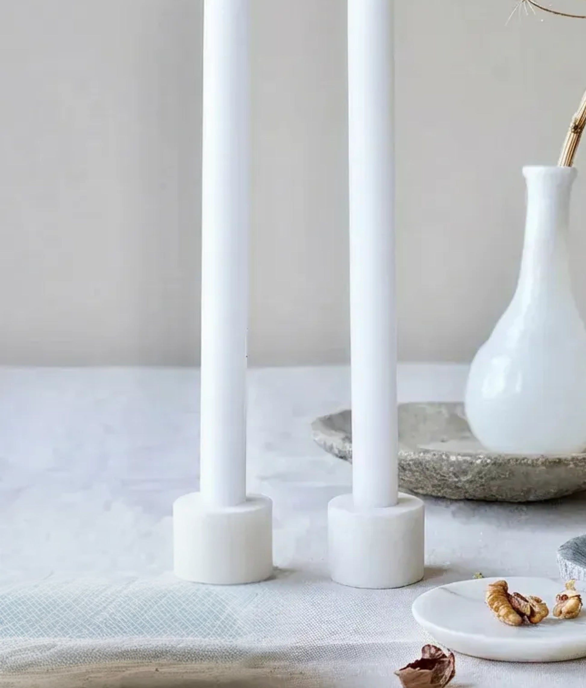 White Marble Candle Holder